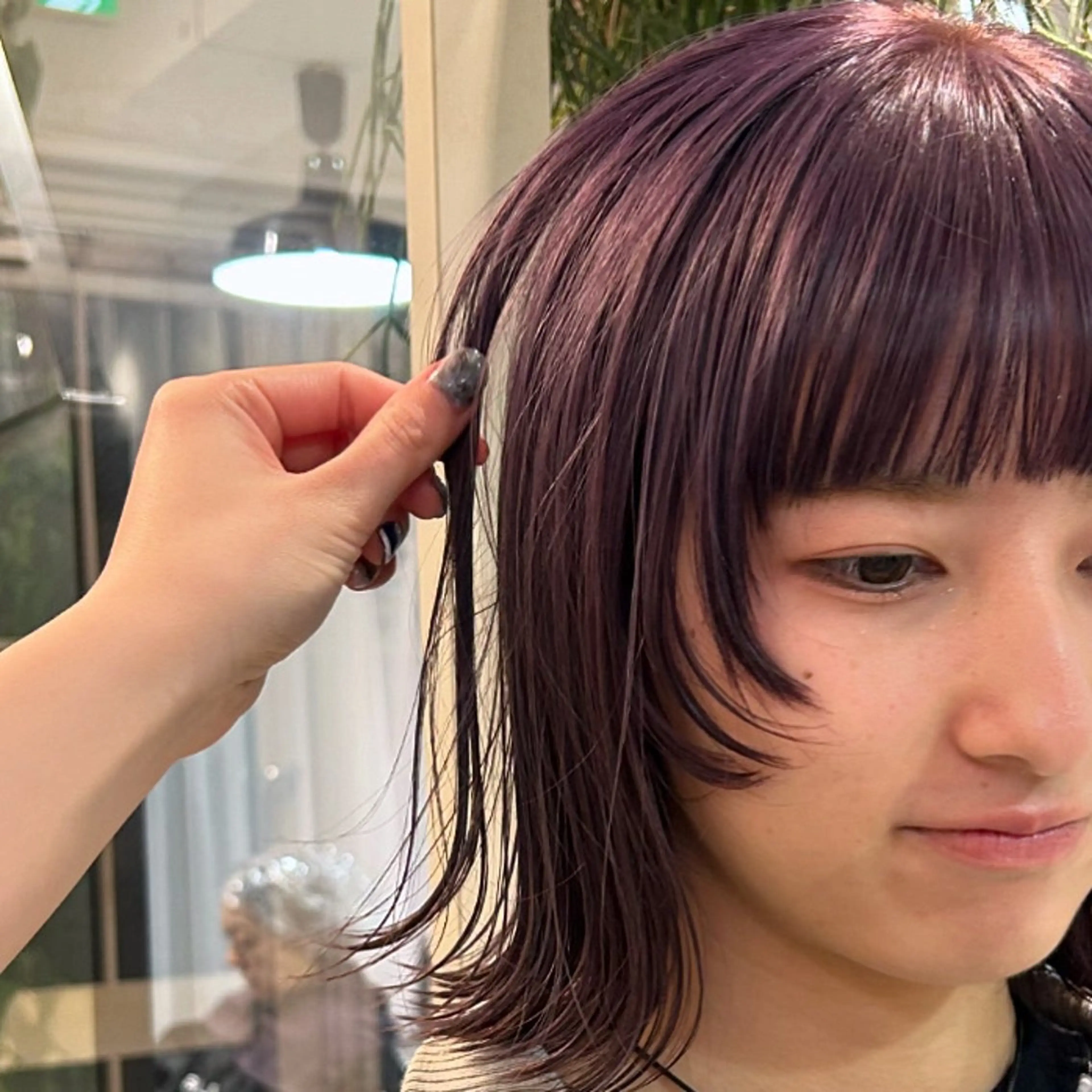 ミディアム カラー ヘアカラー トリートメント じゅわっと暖色カラー 🍊Moemiのヘアスタイル