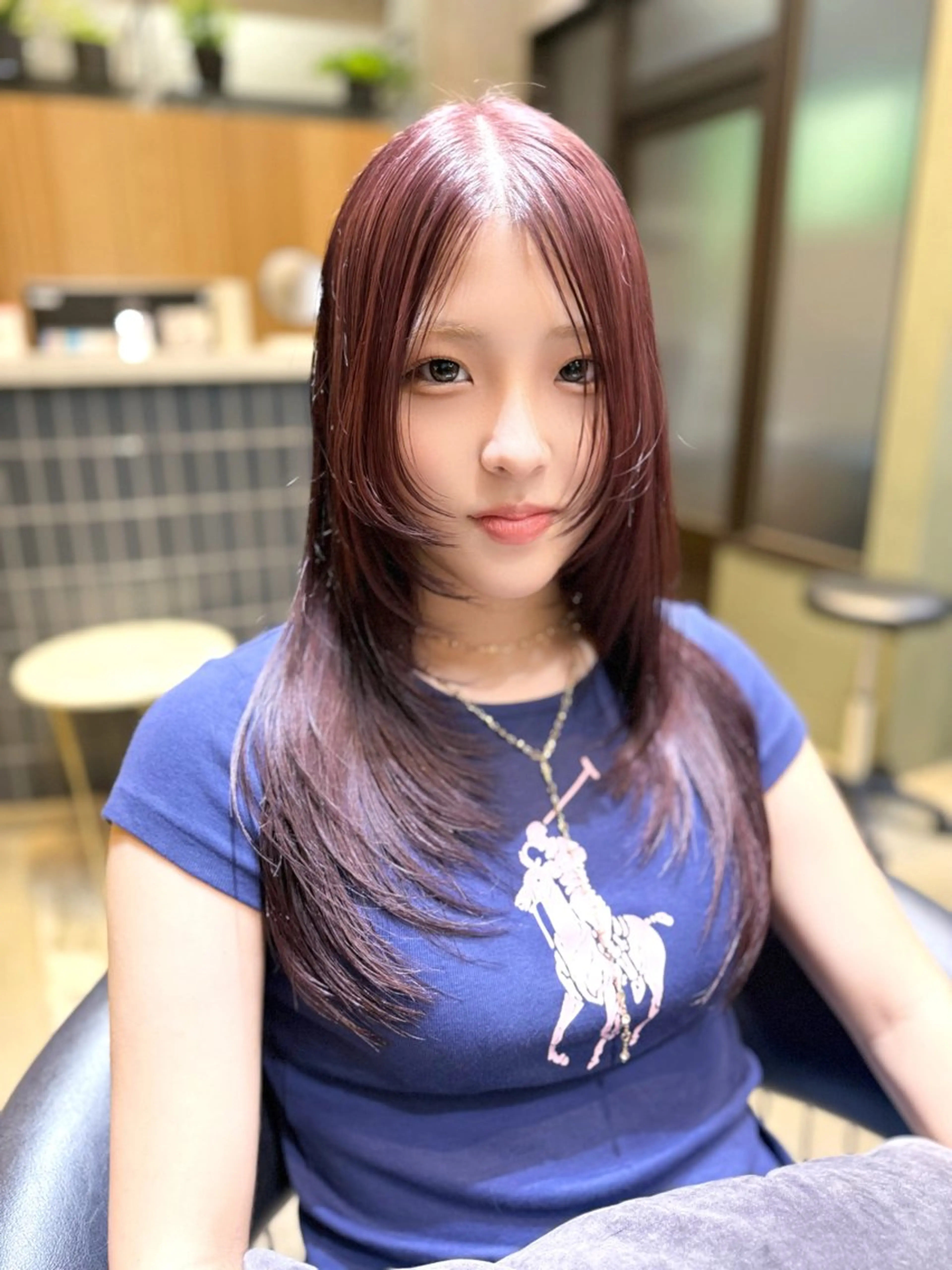 【ブリーチなし叶う艶髪】韓国カット+ブリーチなしダブルカラー＋艶カラー ＋髪質改善トリートメントの写真