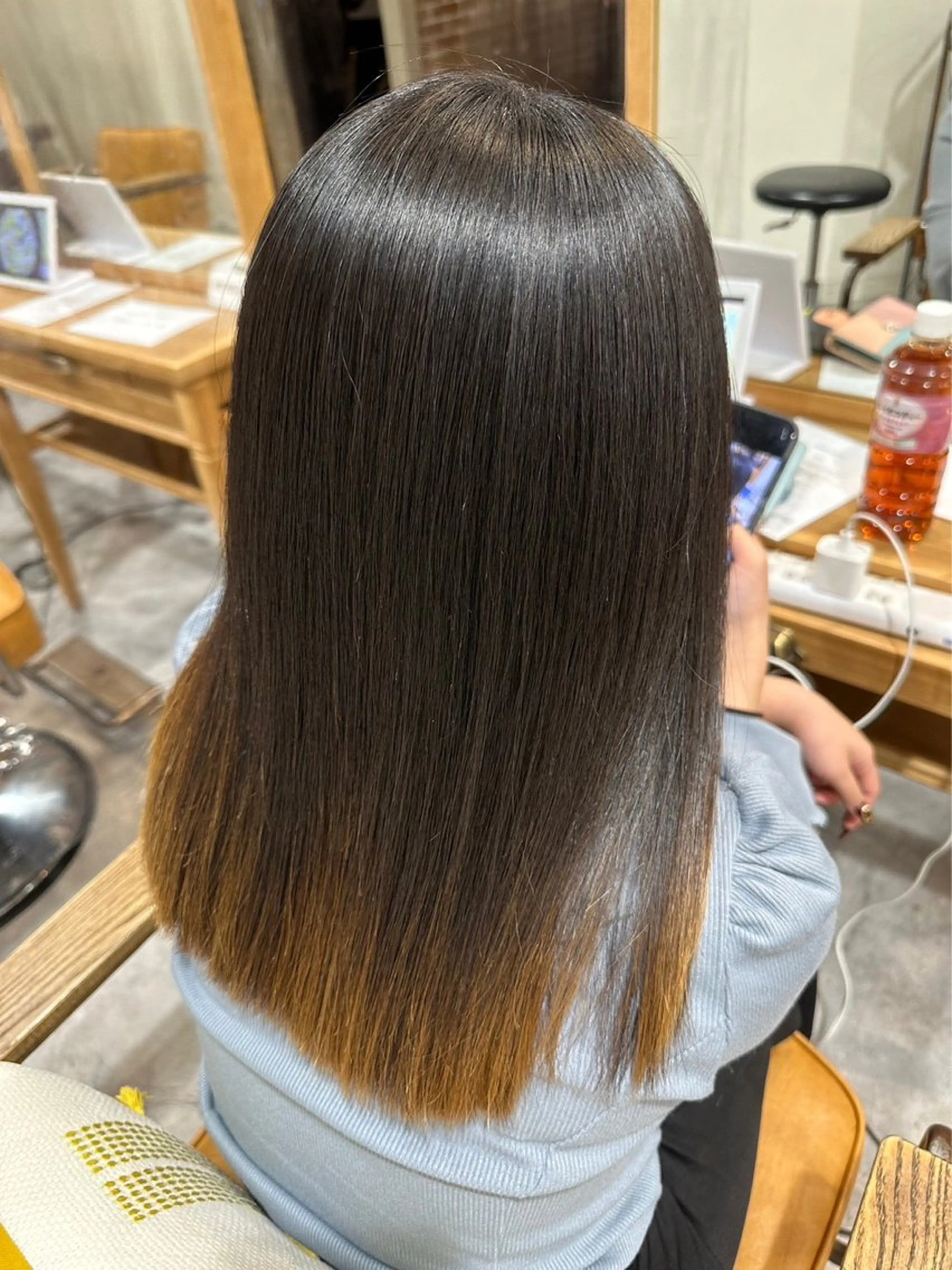 ロング 髪質改善 酸性ストレート Lolonois三国店所属・新村 小夏のヘアスタイル