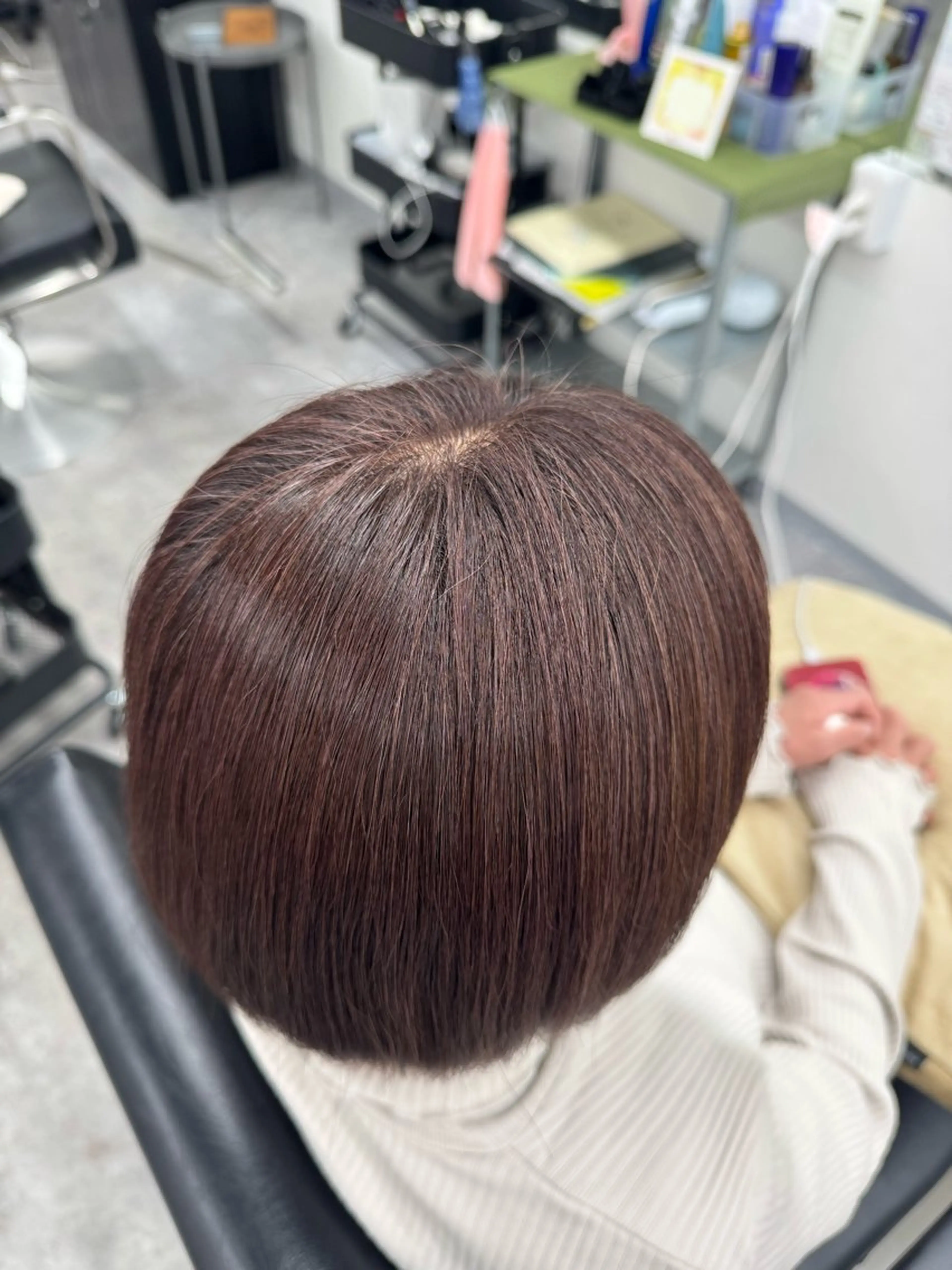 ショート ピンクブラウン ヘアカラー トリートメント Eir 神戸所属・髪質改善/縮毛矯正 長井 美佐子のヘアスタイル