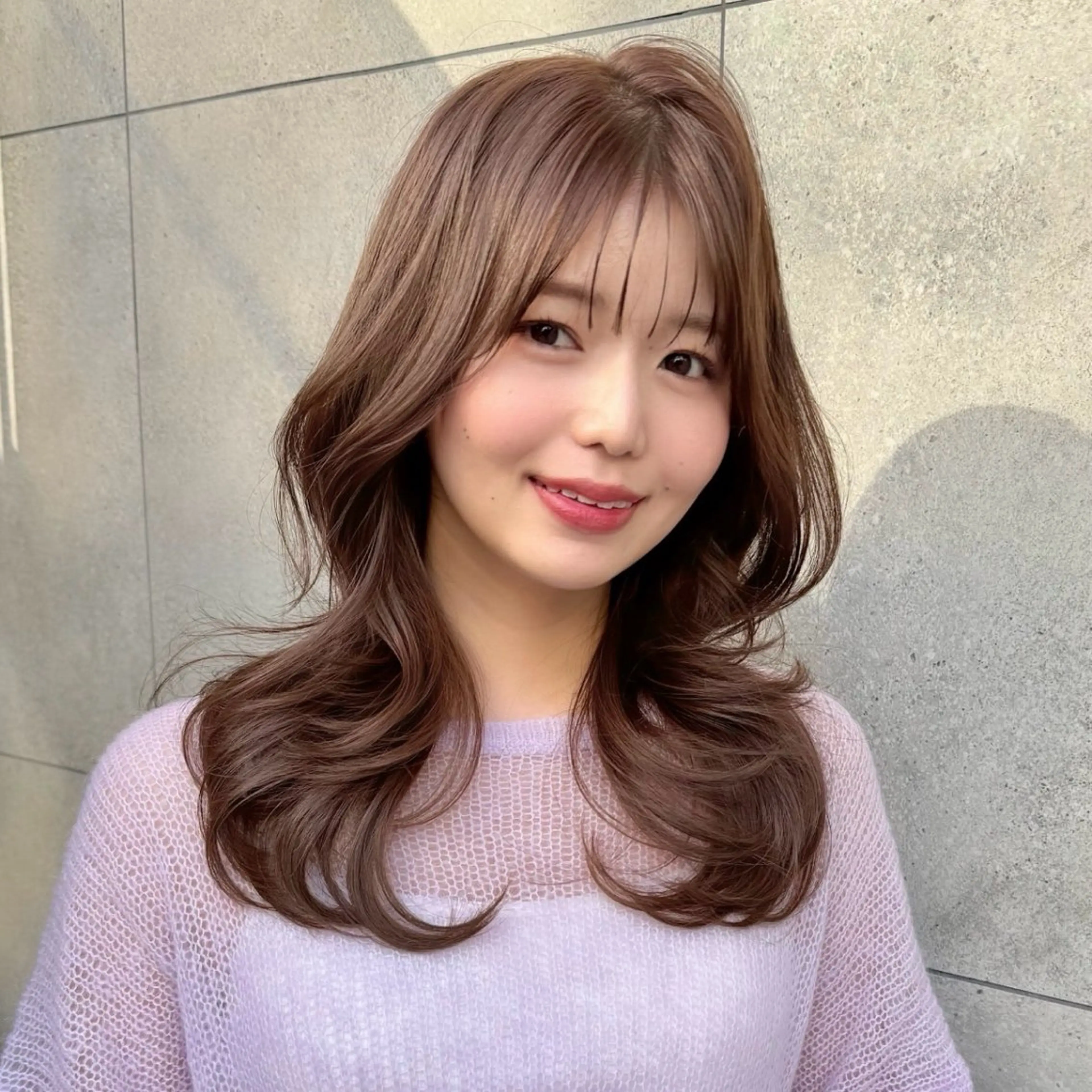ミディアム カラー 似合わせカット カット ヘアカラー トリートメント レイヤー/髪質改善 Lond ambreのヘアスタイル