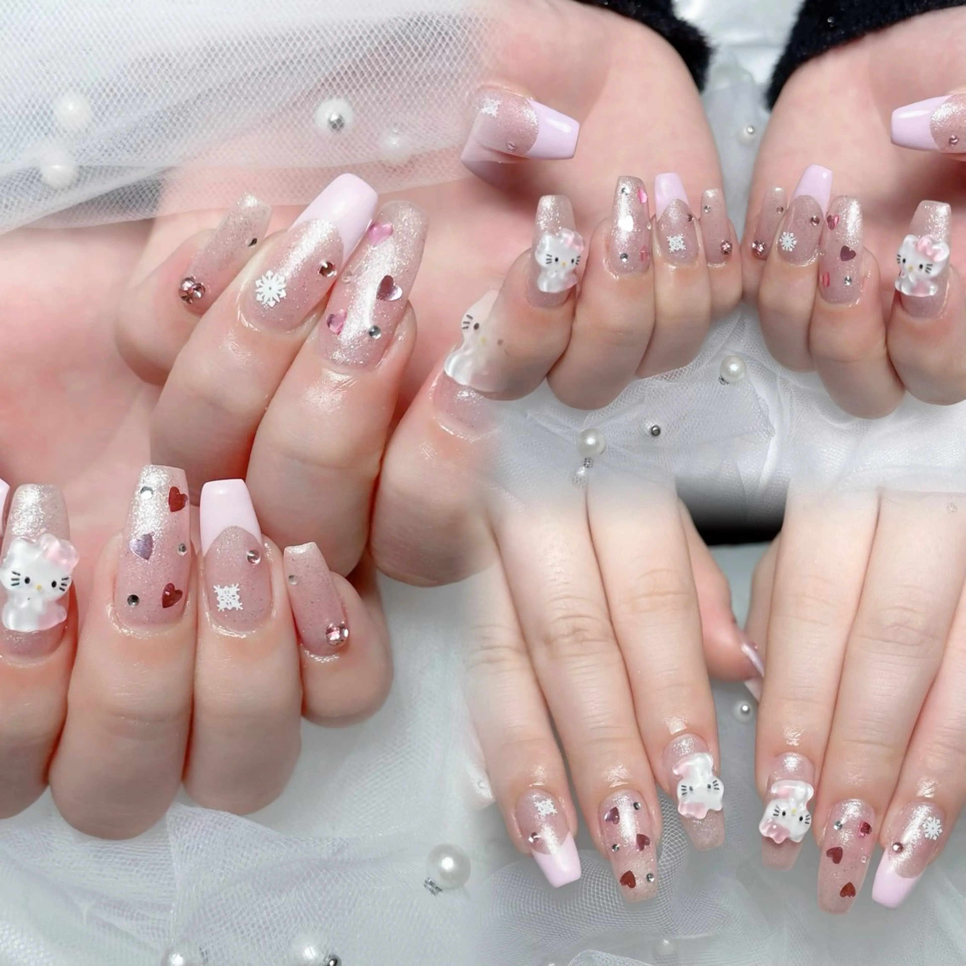 ネイル 🎀藤沢ガーリーネイ ル/長さ出し🎀のネイルデザイン