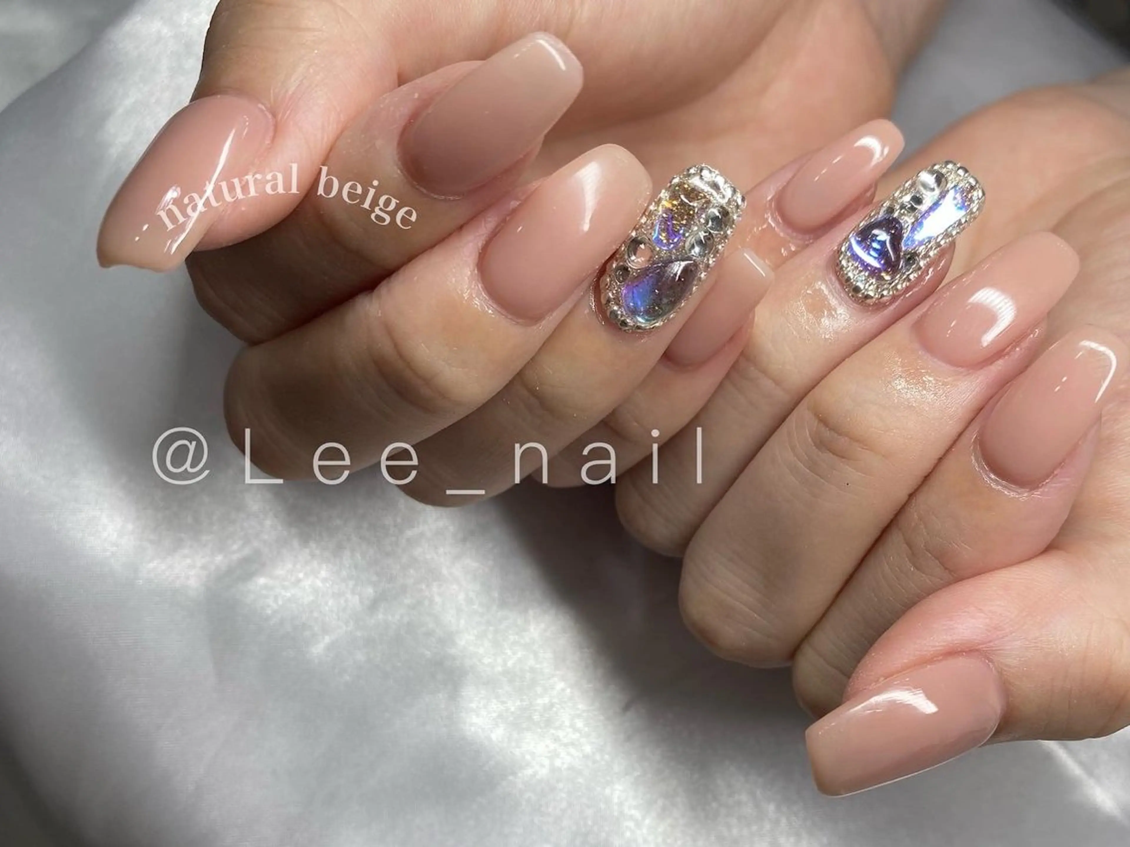ネイル 氷ネイル・うるうるネイル ワンホンネイル ハンドネイル Lee_ nailのネイルデザイン