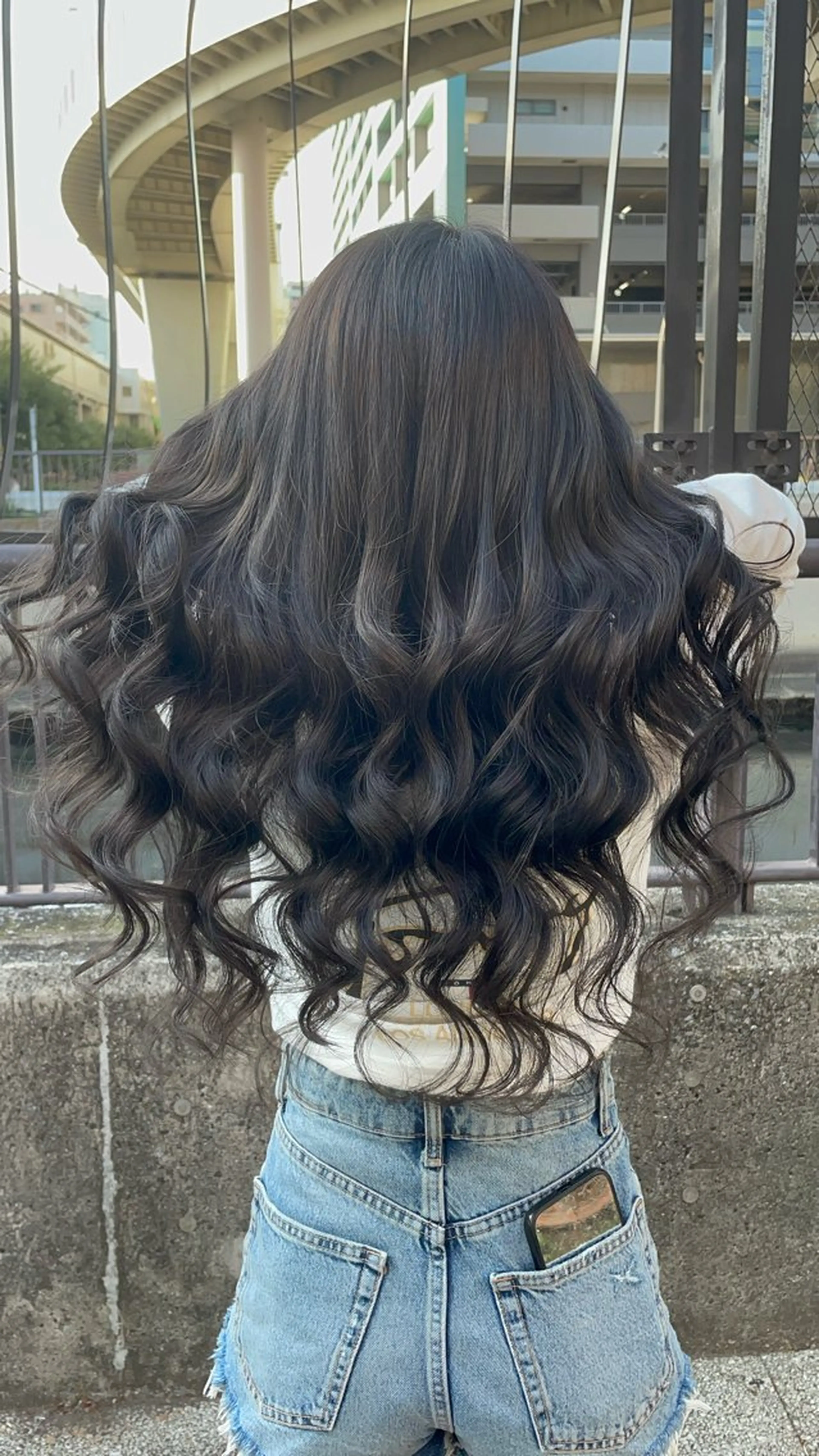 セミロング カラー 黒髪 グレージュ 👑派手髪/カット 👑ANRYのヘアスタイル