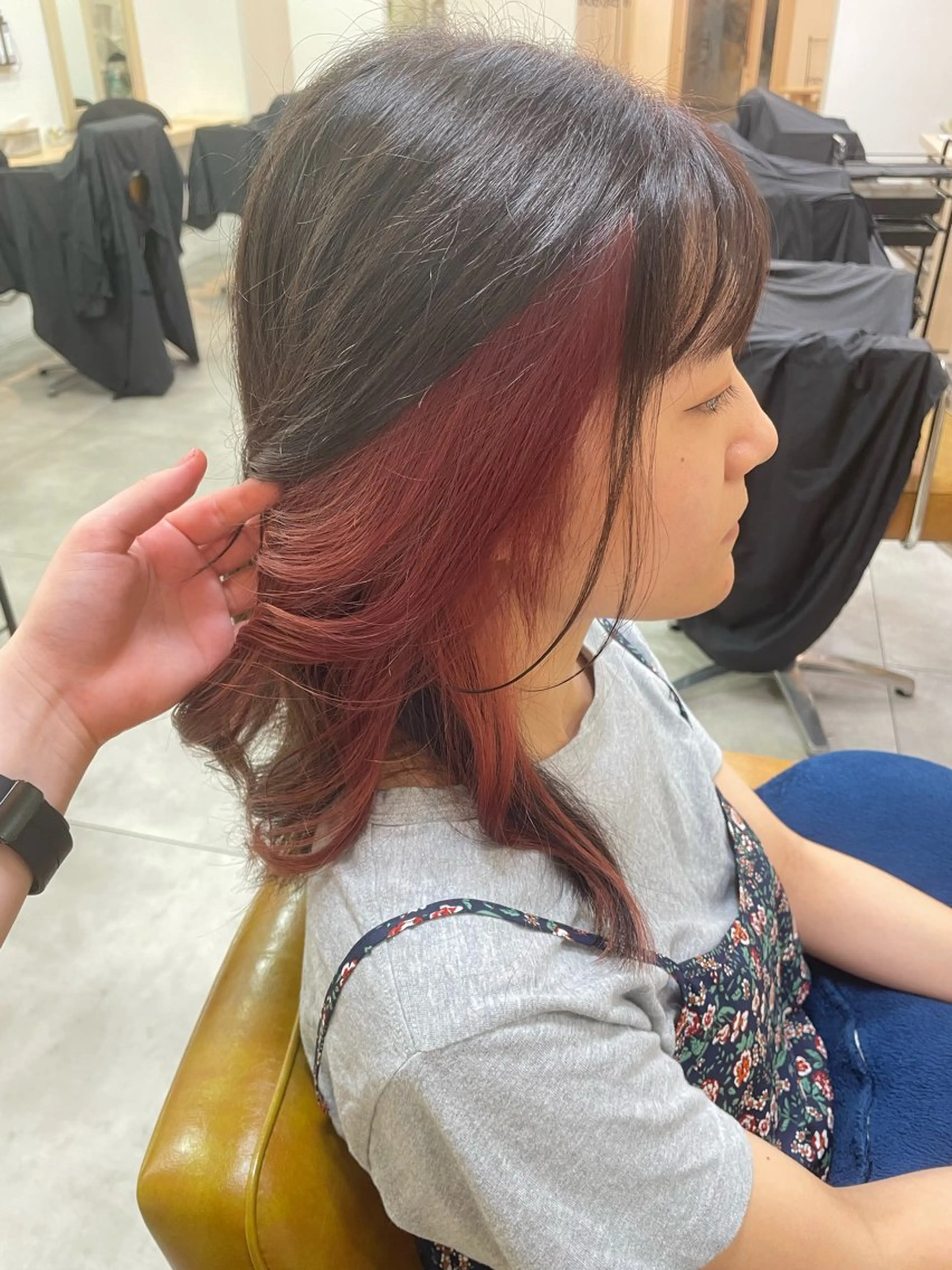 カラー オレンジ ピンクカラー カット ヘアカラー カットモデル/金山・ 栄美容院/田口流名のヘアスタイル