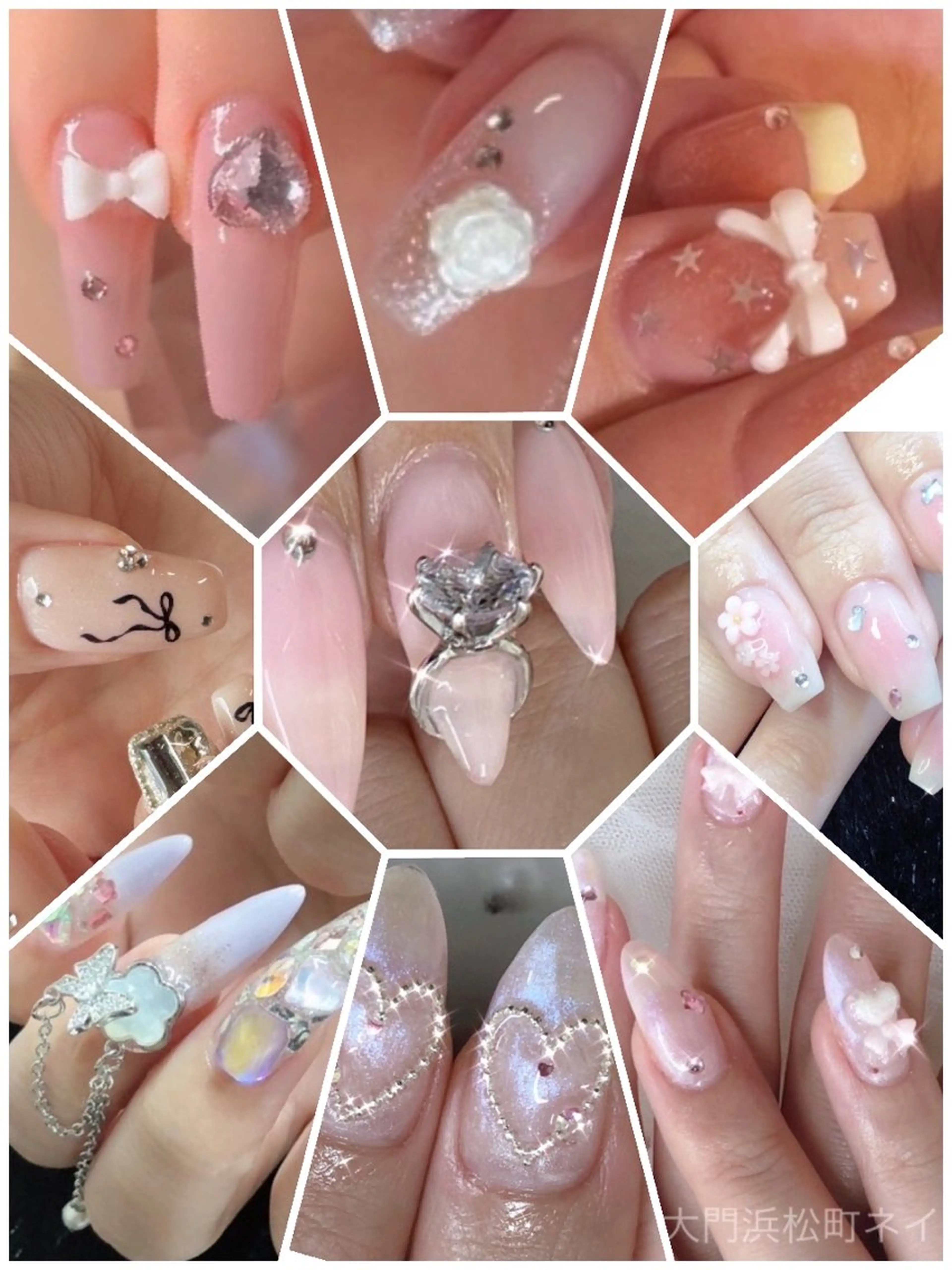 ネイル ダブルフレンチ フレンチネイル ガラスフレンチ マグネットネイル ミラーネイル 大門浜松町 ネイルのネイルデザイン