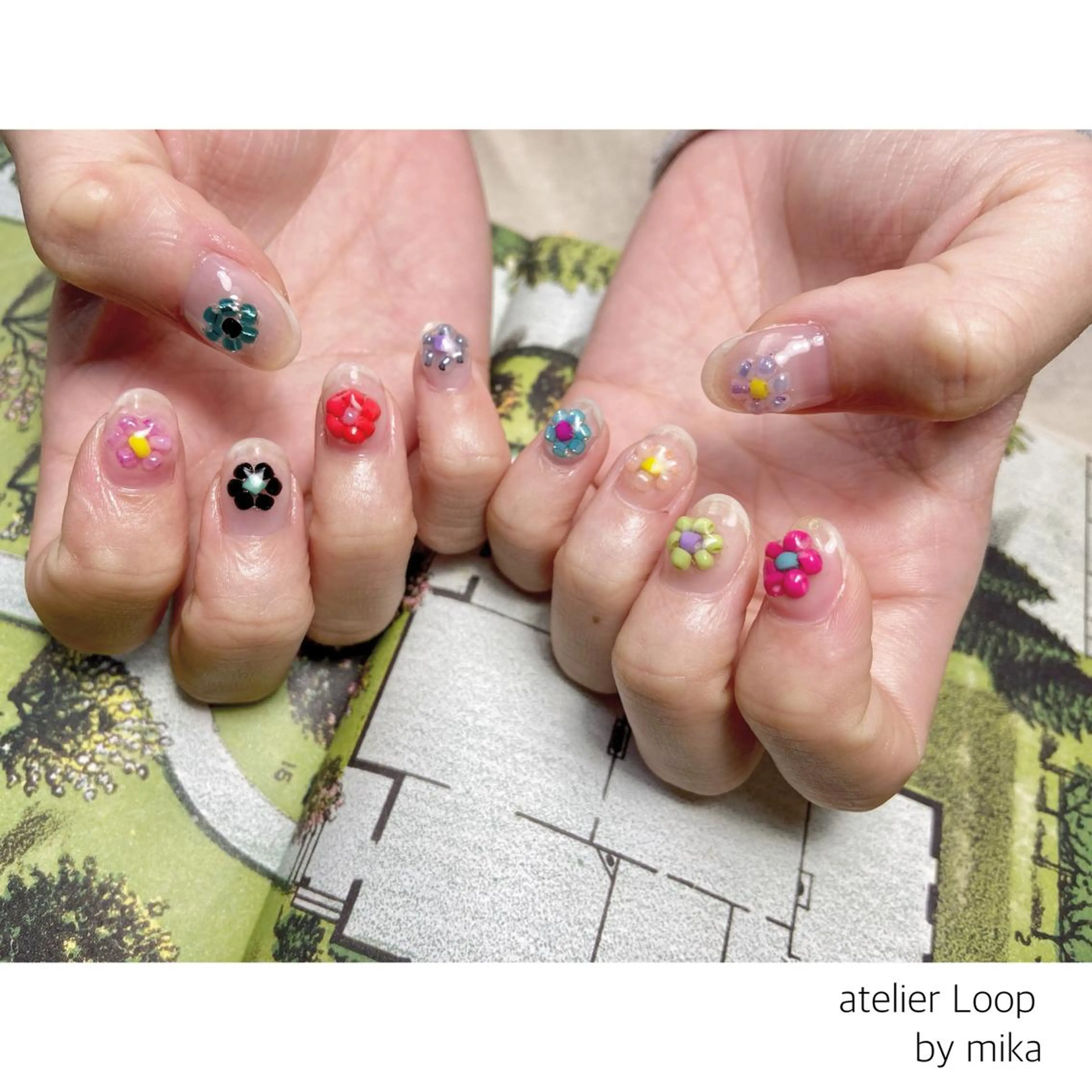 ネイル クリアネイル atelierLoopbyshiho所属・atelier Loop♪MIKAのネイルデザイン