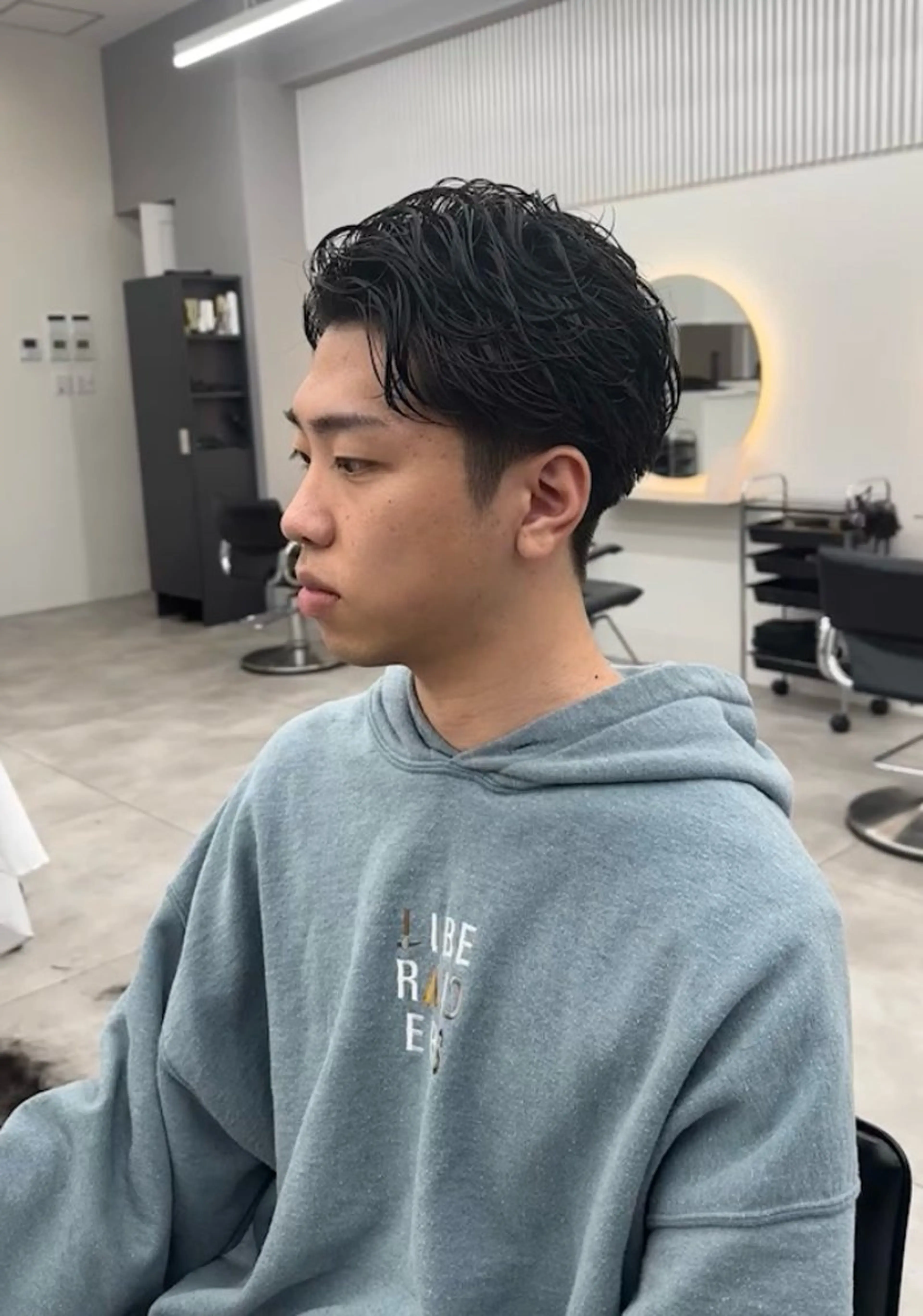 パーマ メンズ オールバック メンズパーマ カット トリートメント 福田 文太のヘアスタイル