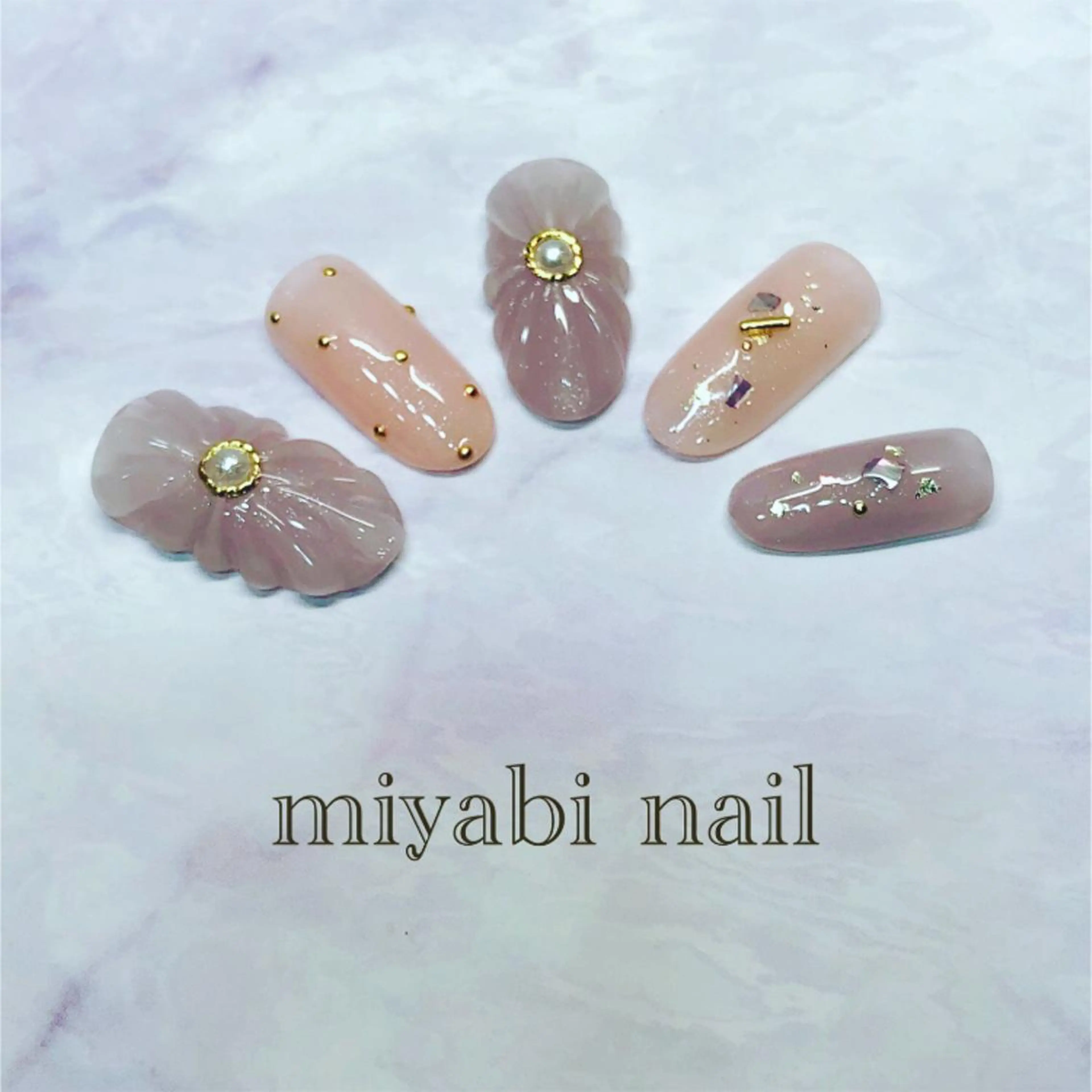 ネイル フラワーネイル miyabi nail 桂川駅近くのネイルデザイン