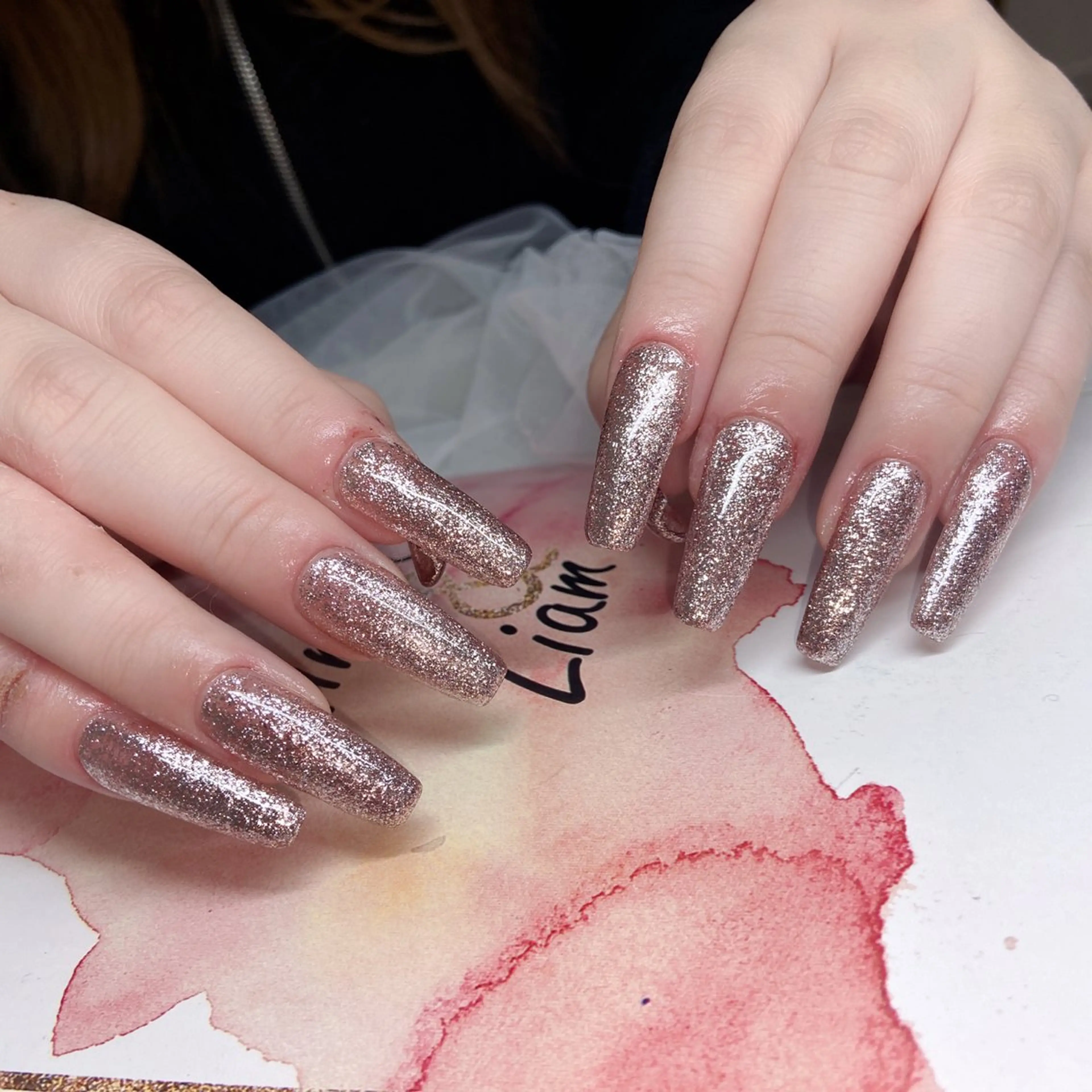 【練習モデル】チップ長さ出し✨マグネットフラッシュネイルorミラーネイル💅ハンドケア付き🎀の写真