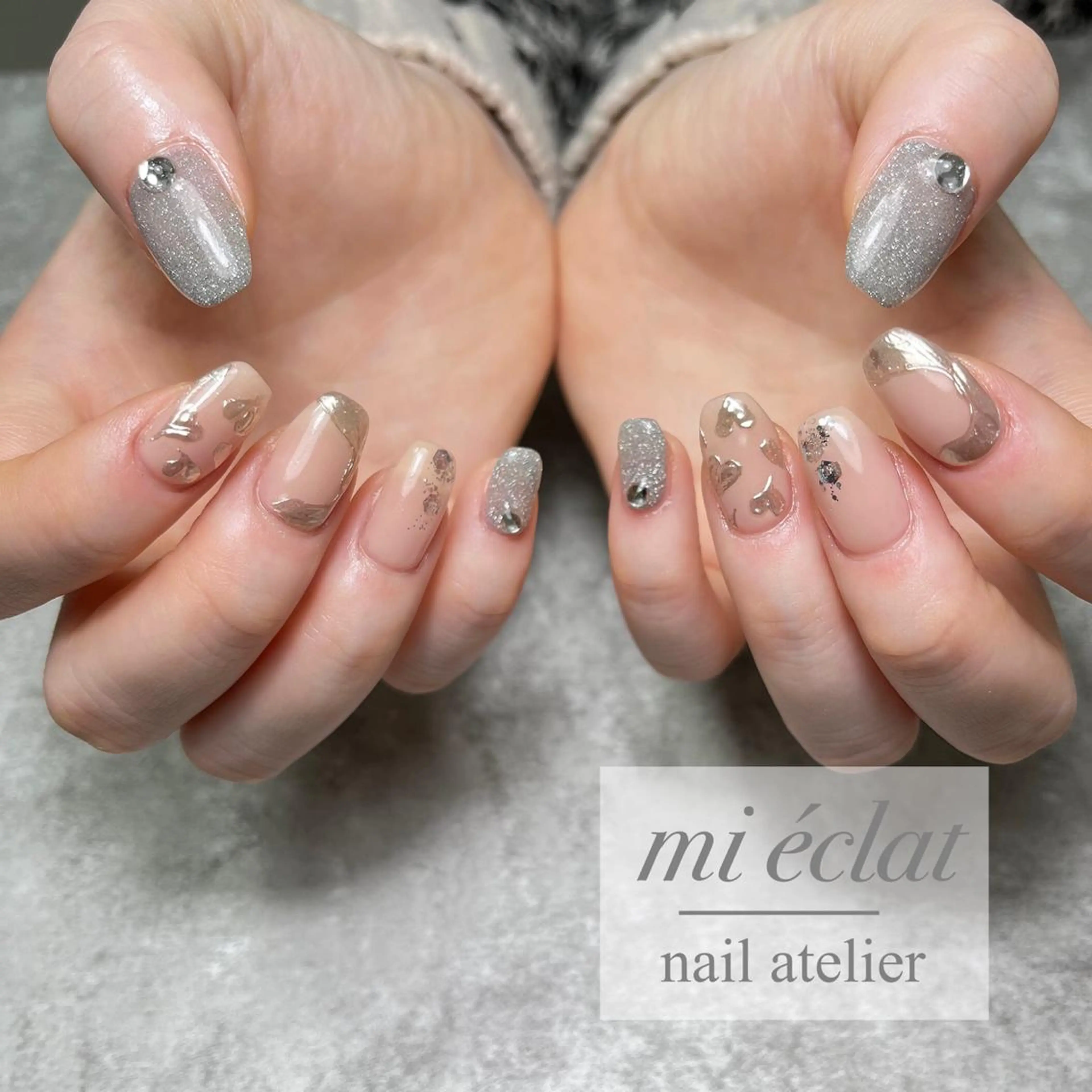 ネイル アートネイル ボルドー ブラウン フレンチネイル ジェルネイル ハンドネイル mi éclat ミ　エクラのネイルデザイン