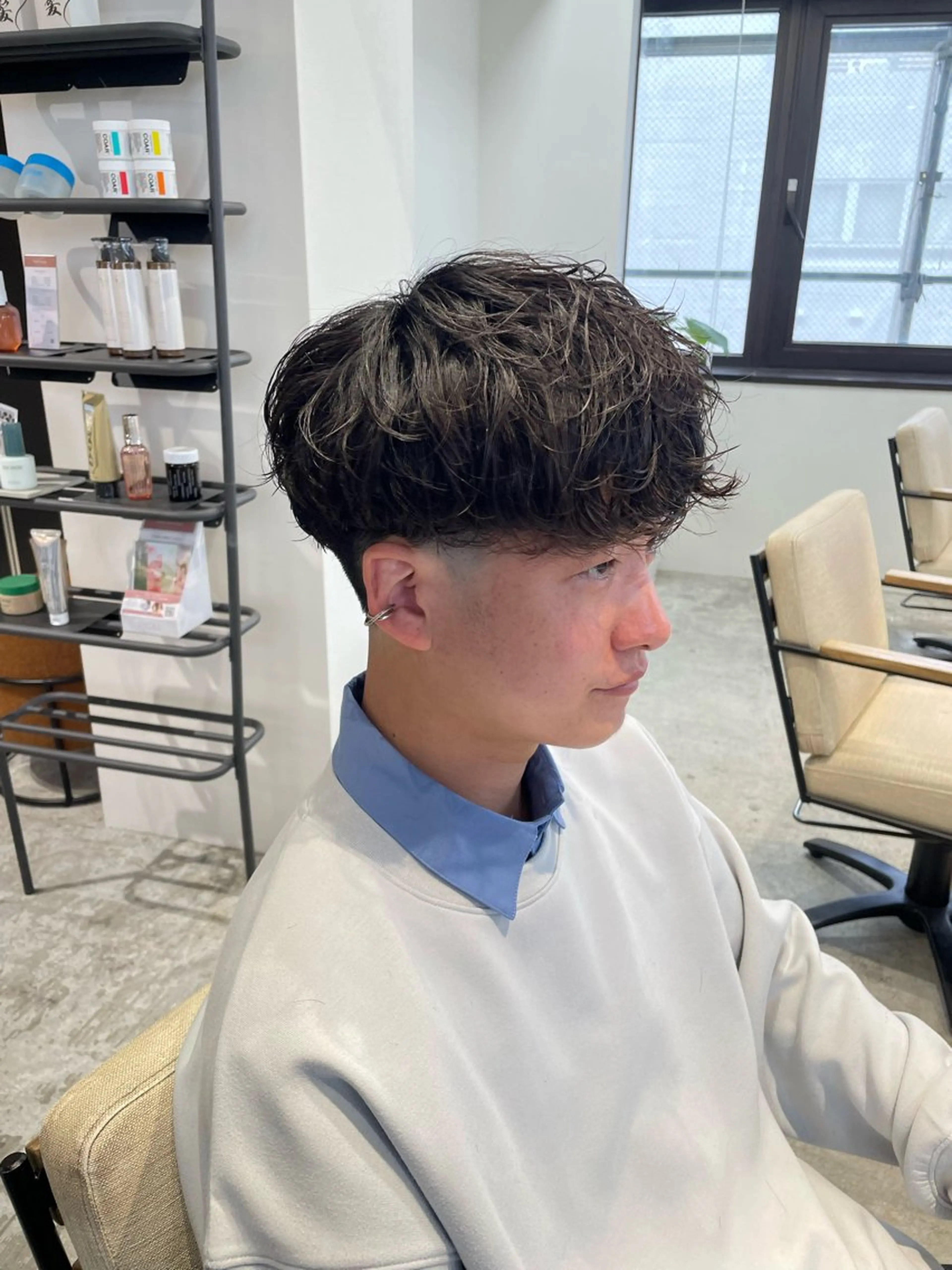 ショート 川副/シャドウ/ 波巻き/メンズパーマのヘアスタイル