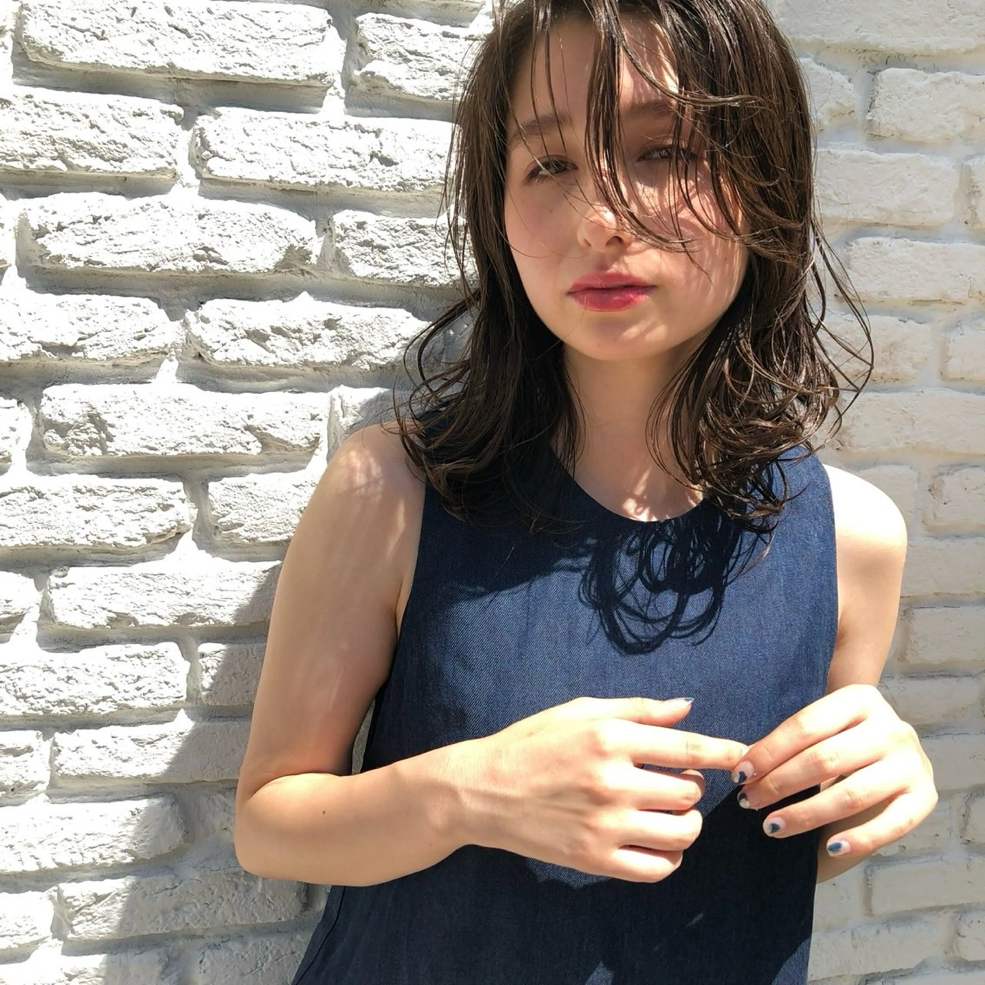 ミディアム カラー ミステローマ所属・位田 結実のヘアスタイル