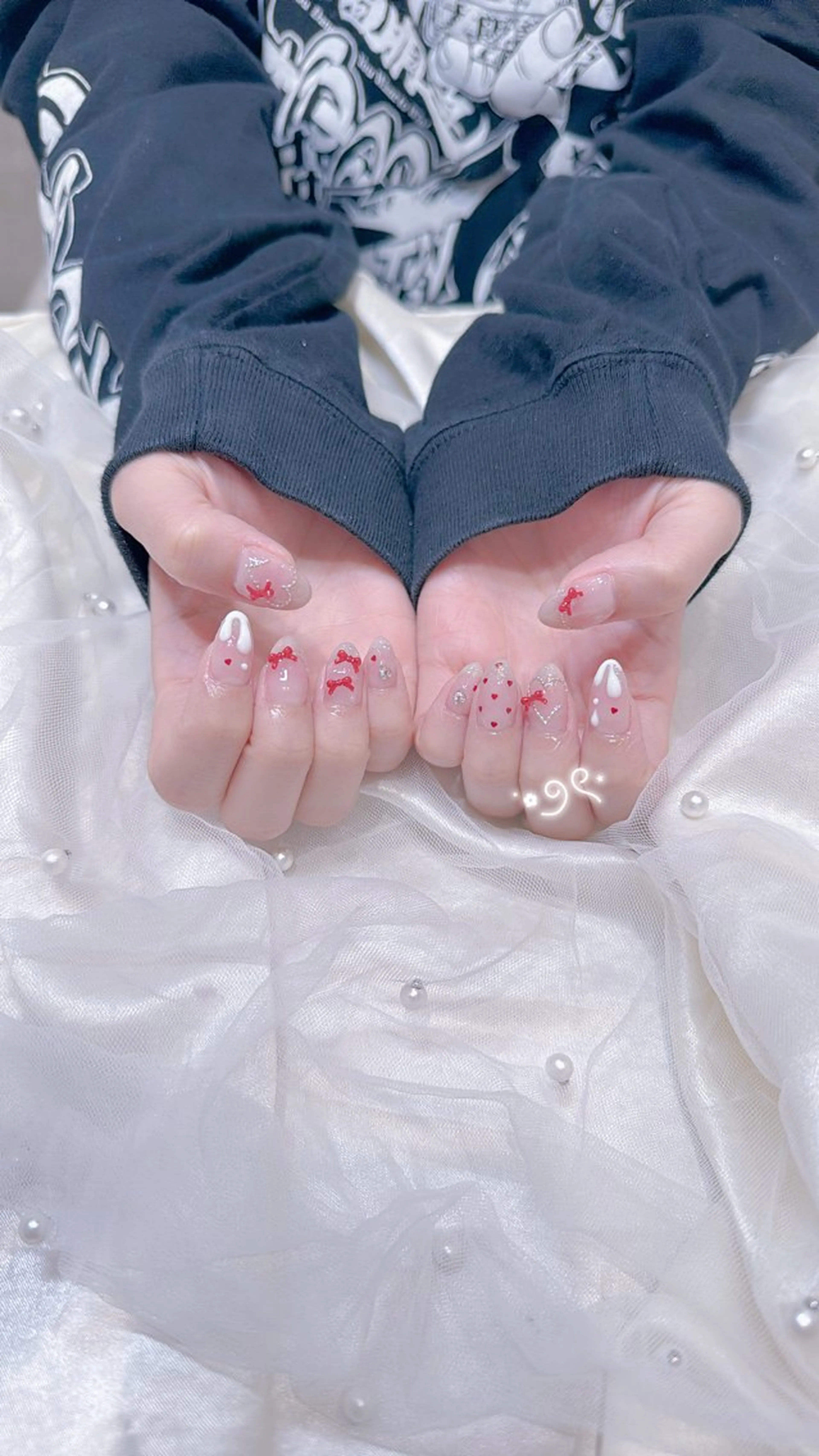 ネイル バレンタイン ハンドネイル GOTODAYシェアサロン名古屋PARCO店所属・୨୧ ayakaのネイルデザイン