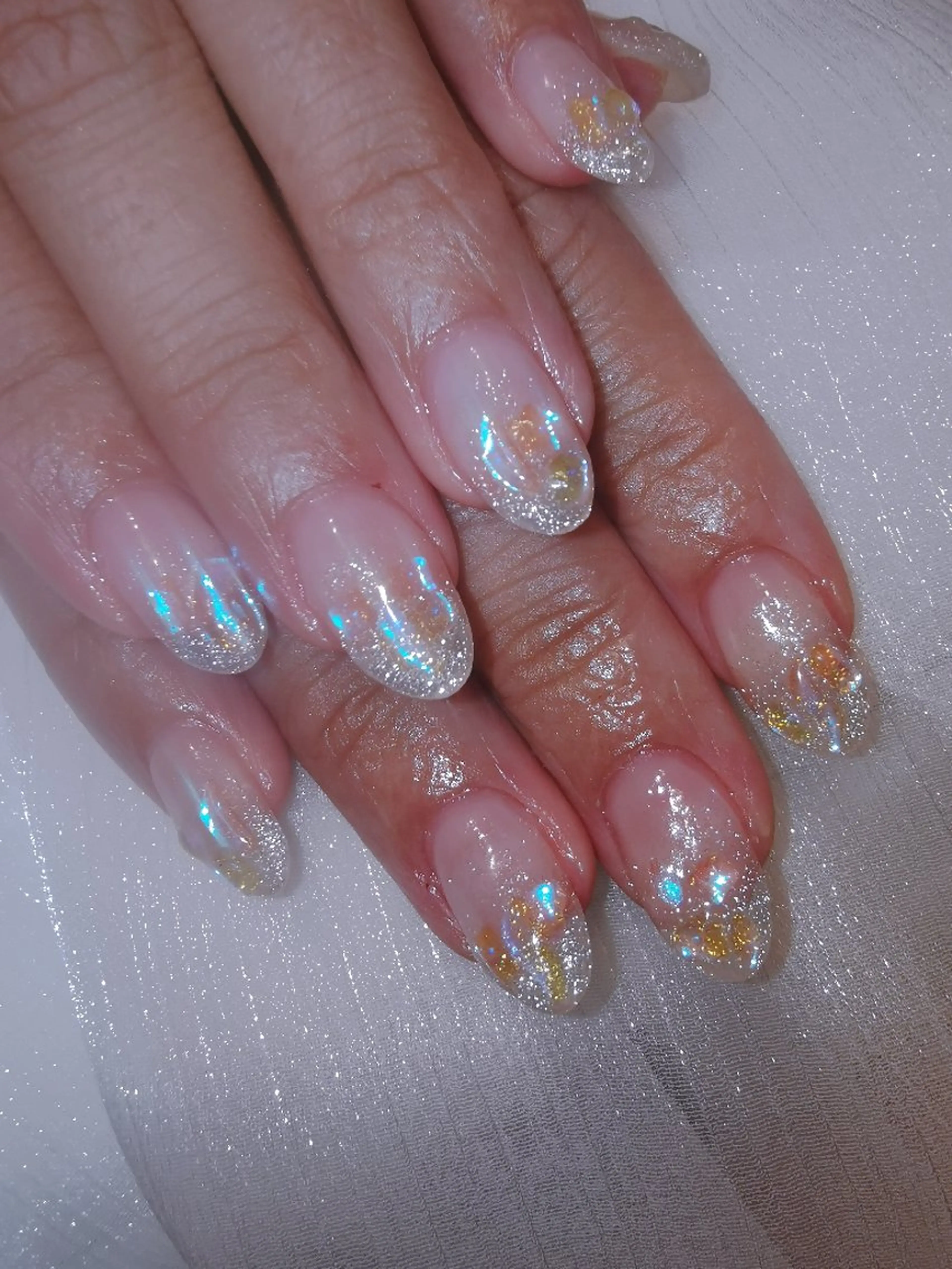 ネイル ハンドネイル ネイリストゆか💅 長さだし、深爪矯正のネイルデザイン