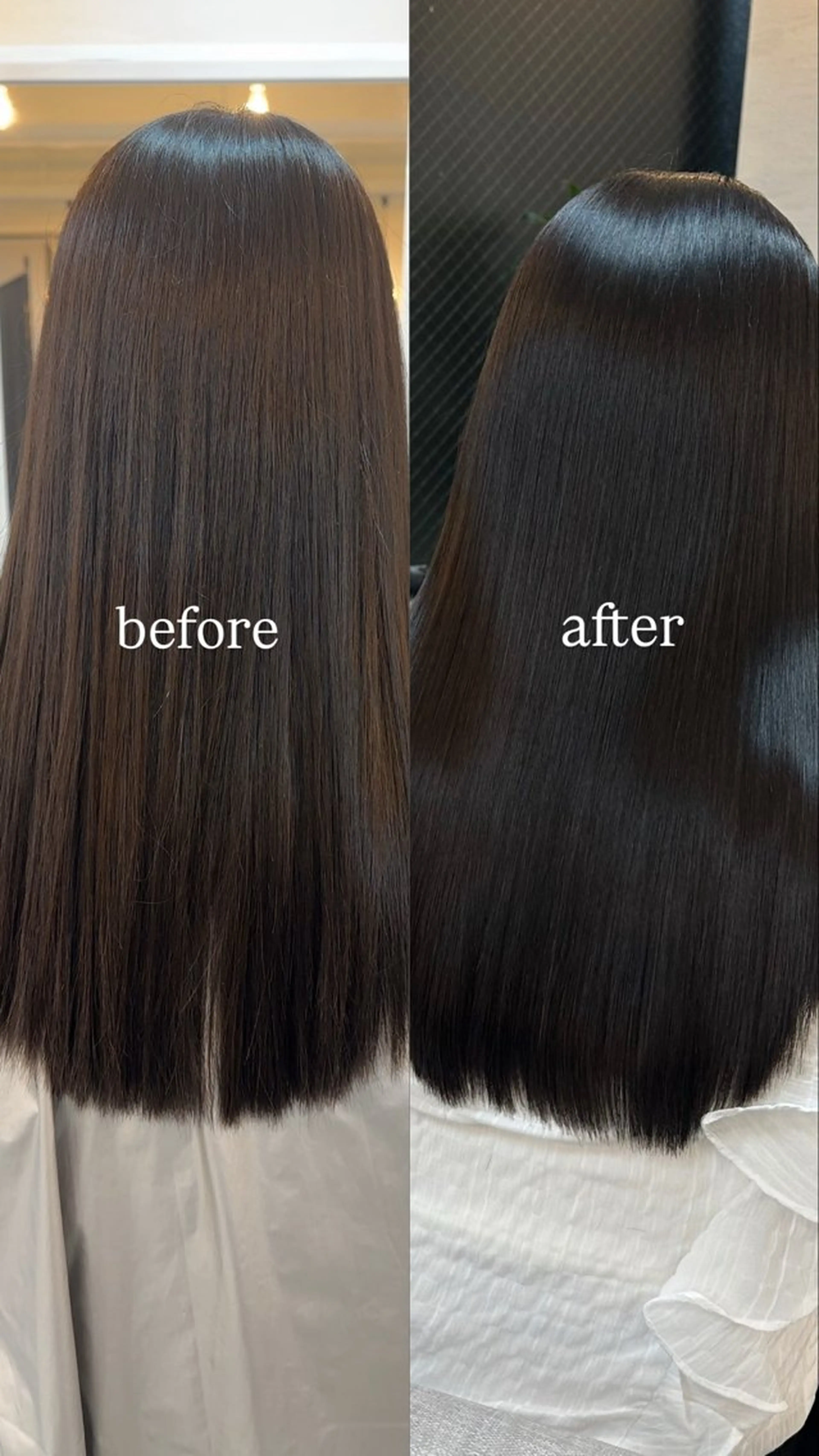 ロング カラー 縮毛矯正 ヘアカラー トリートメント 🖤ほのか/ツヤ髪 /髪質改善/縮毛矯正のヘアスタイル