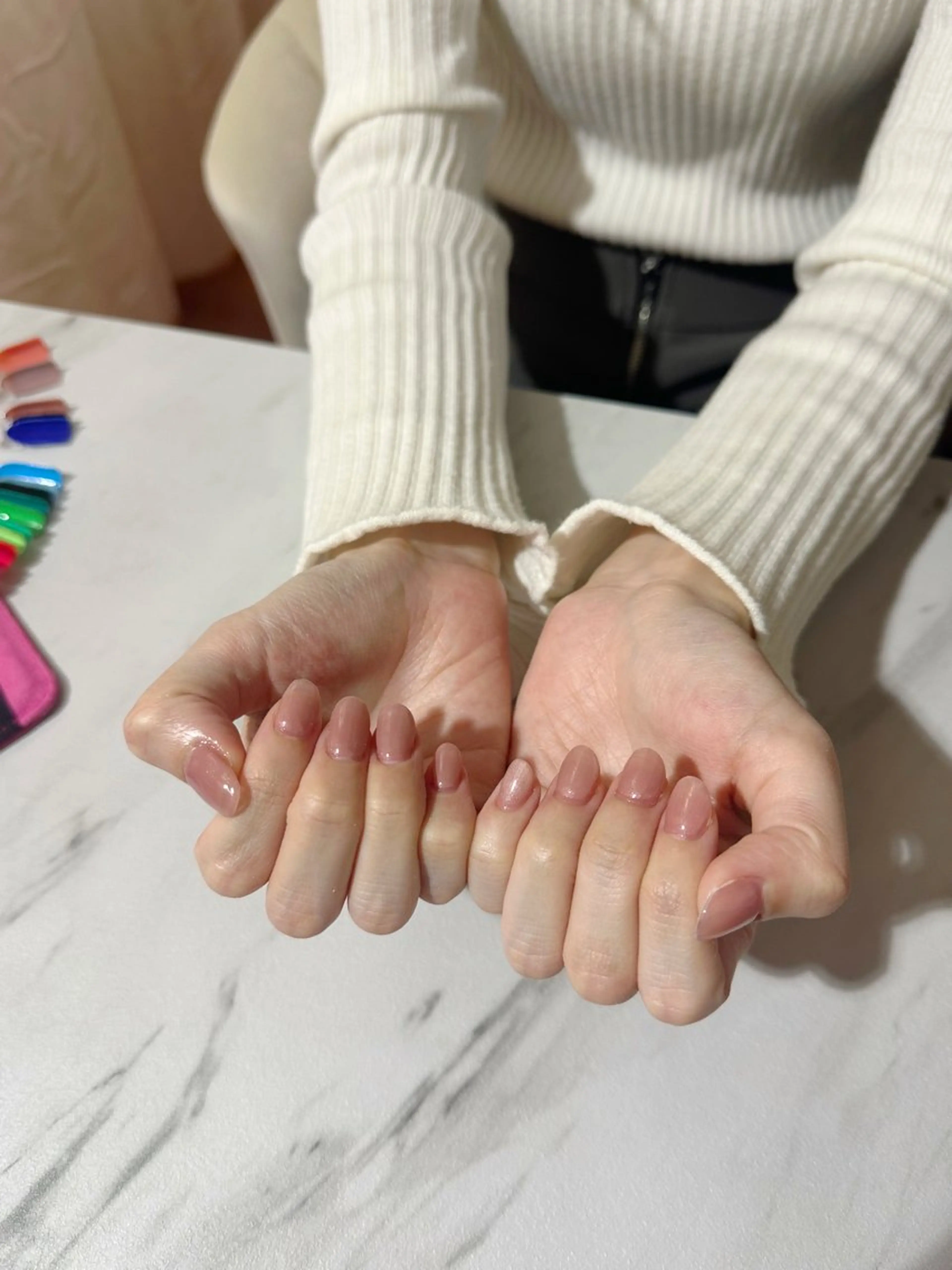 ネイル ピンク ピンクベージュ ネイルチップ NAIL SALON LUEURのネイルデザイン