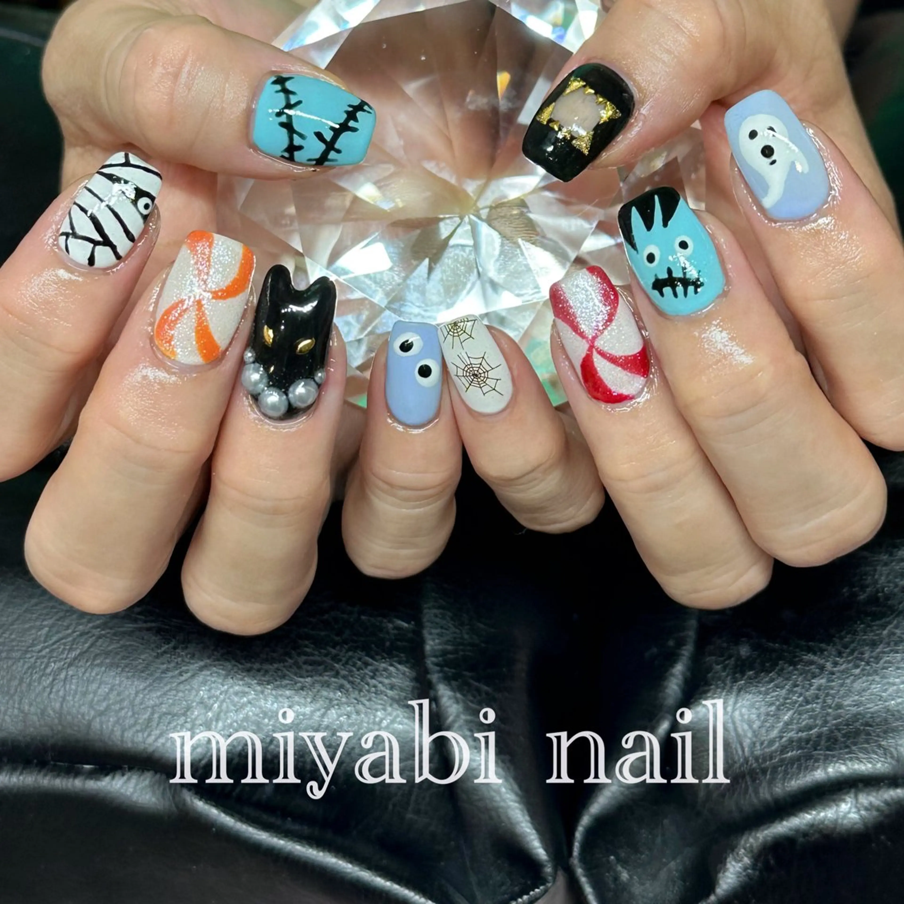 ネイル ジェルネイル ハロウィン 持ち込み ハンドネイル miyabi nail 桂川駅近くのネイルデザイン