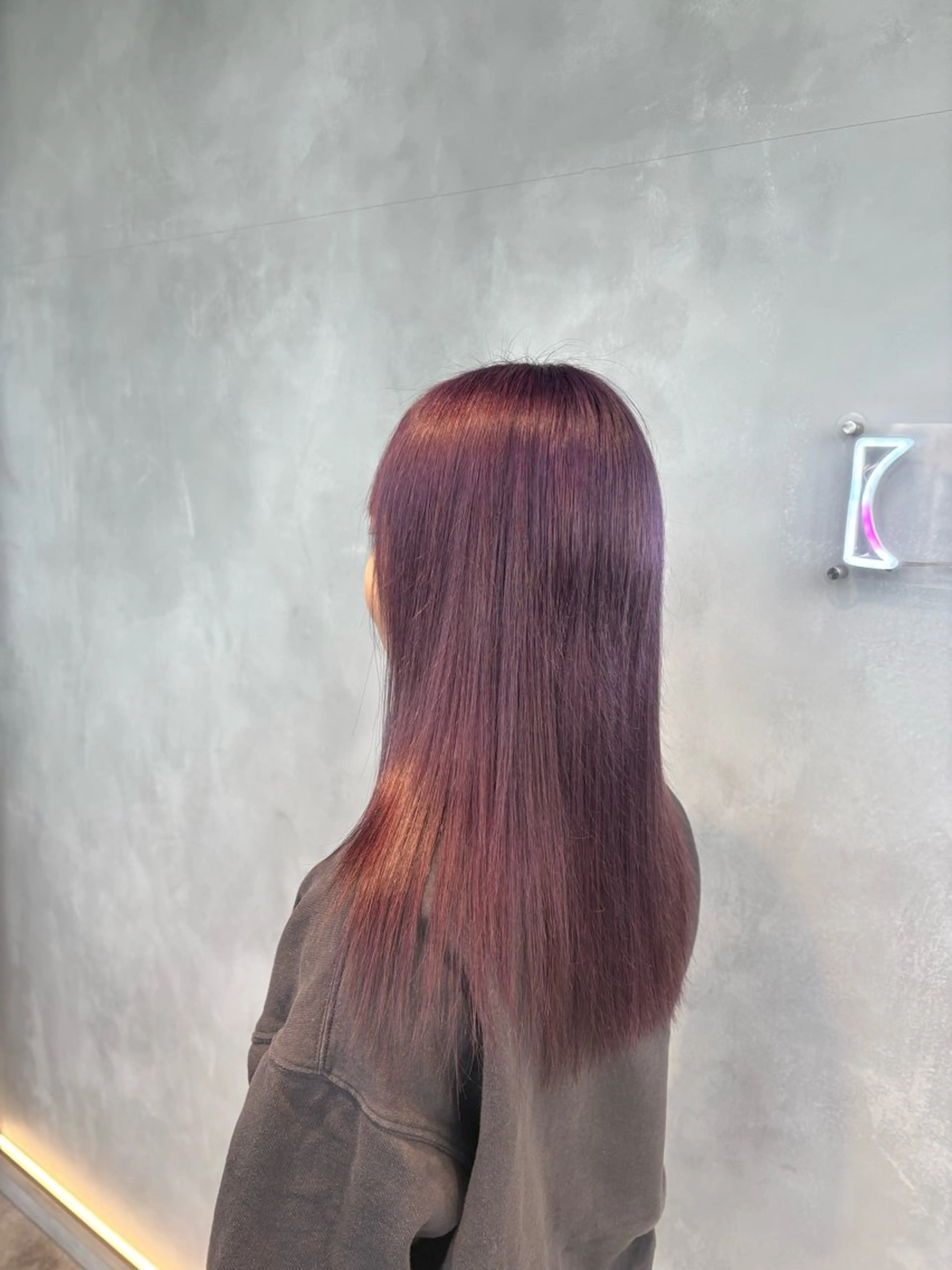 セミロング カラー パープルカラー ヘアカラー 茅ヶ崎/ハイトーン/ Ramuのヘアスタイル