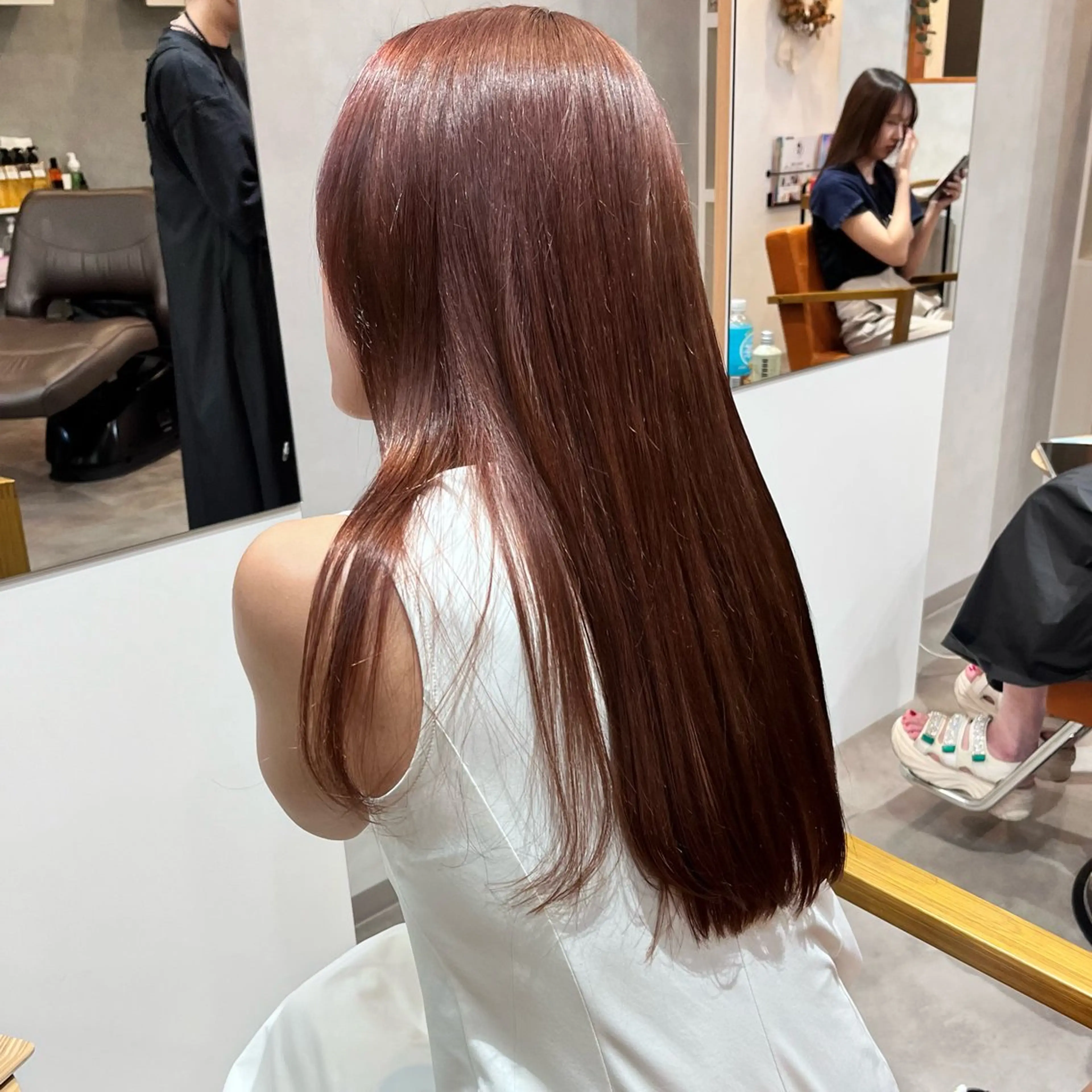 ロング カラー ベージュカラー ピンクカラー ピンクベージュ ヘアカラー Lita./ 大賀ひかり🧁🫧のヘアスタイル