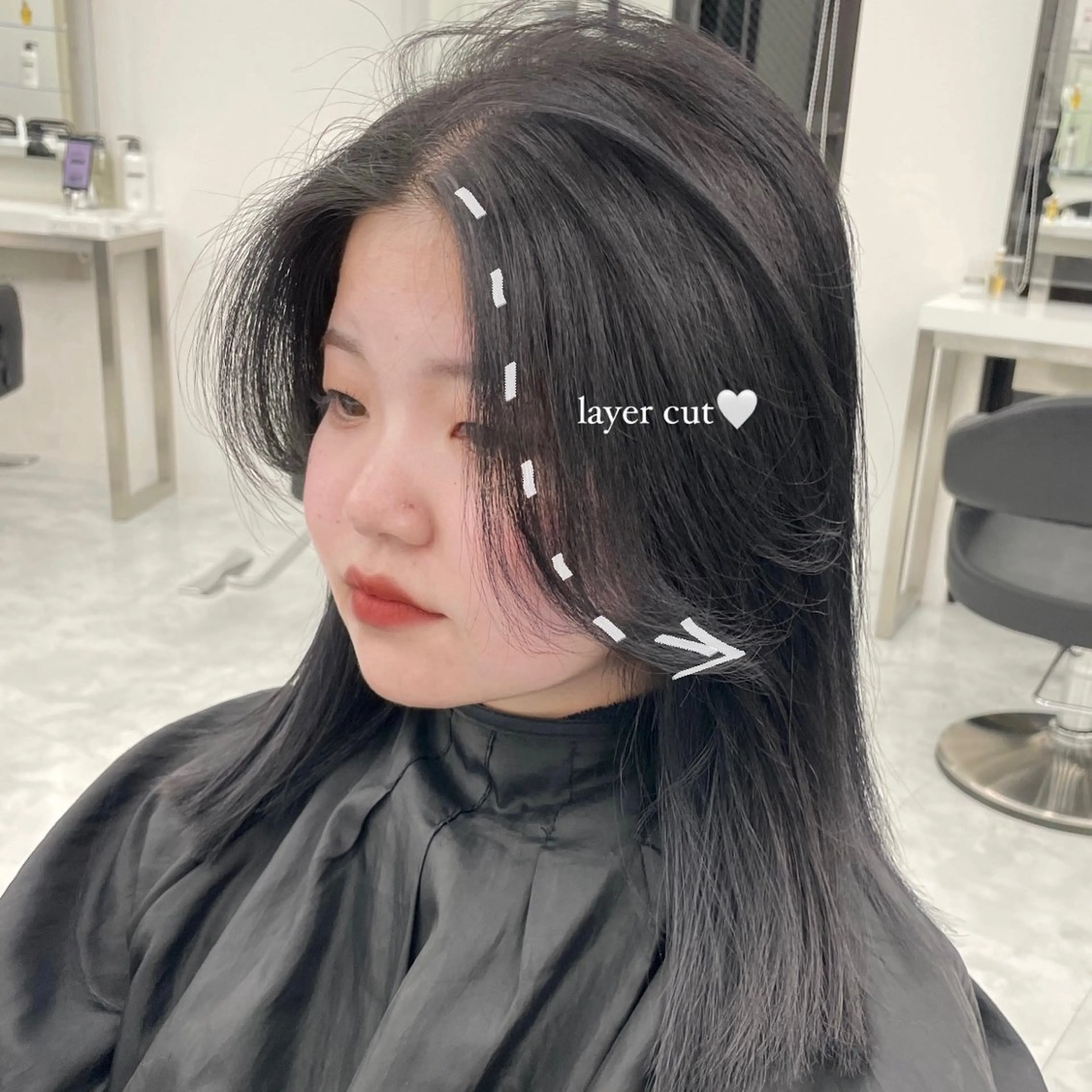 セミロング カット ヘアカラー トリートメント MOE 福岡韓国ヘア✧︎のヘアスタイル