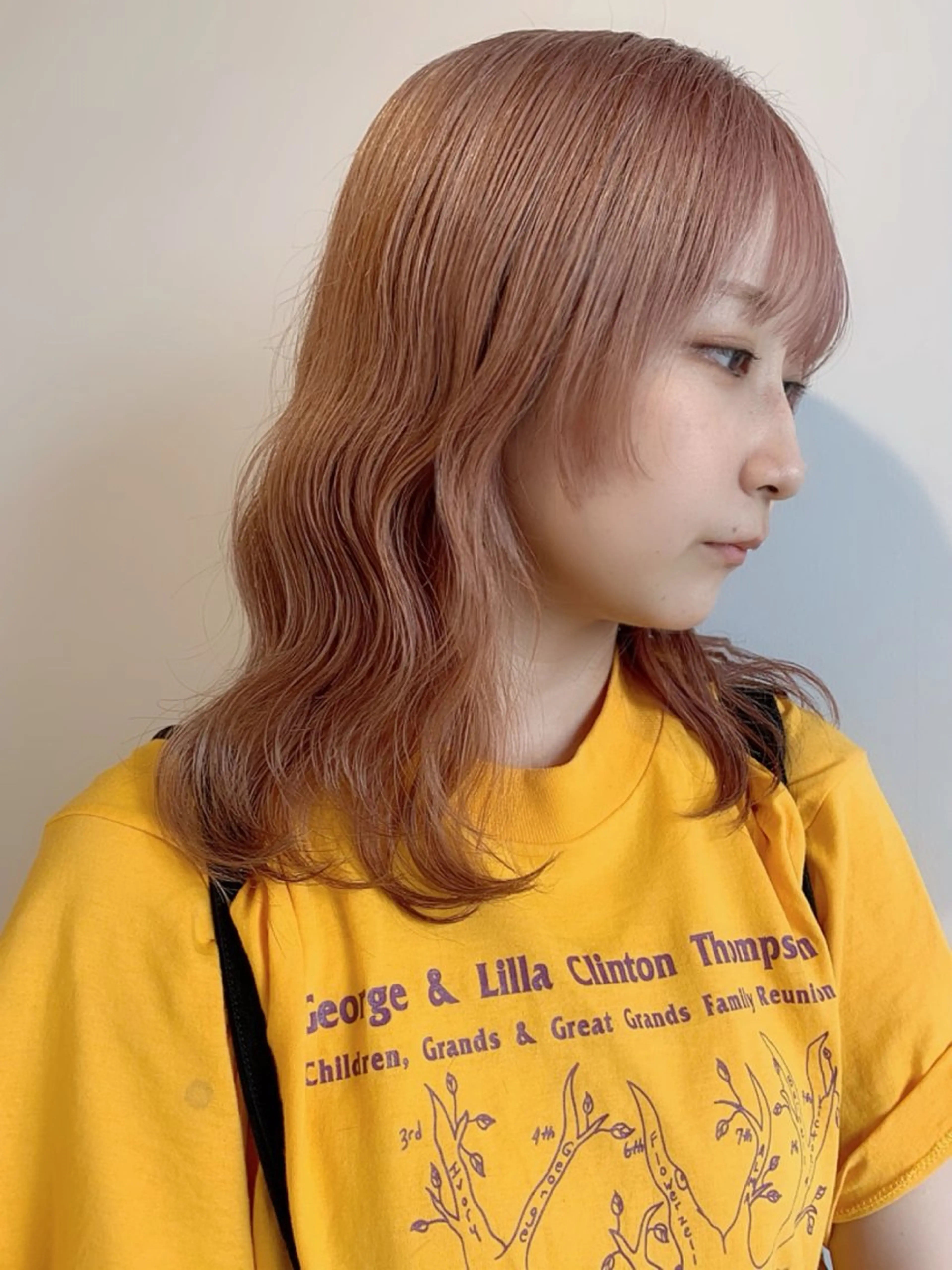 セミロング カラー ブリーチ ヘアカラー トリートメント moeka レイヤー /艶カラー/韓国のヘアスタイル