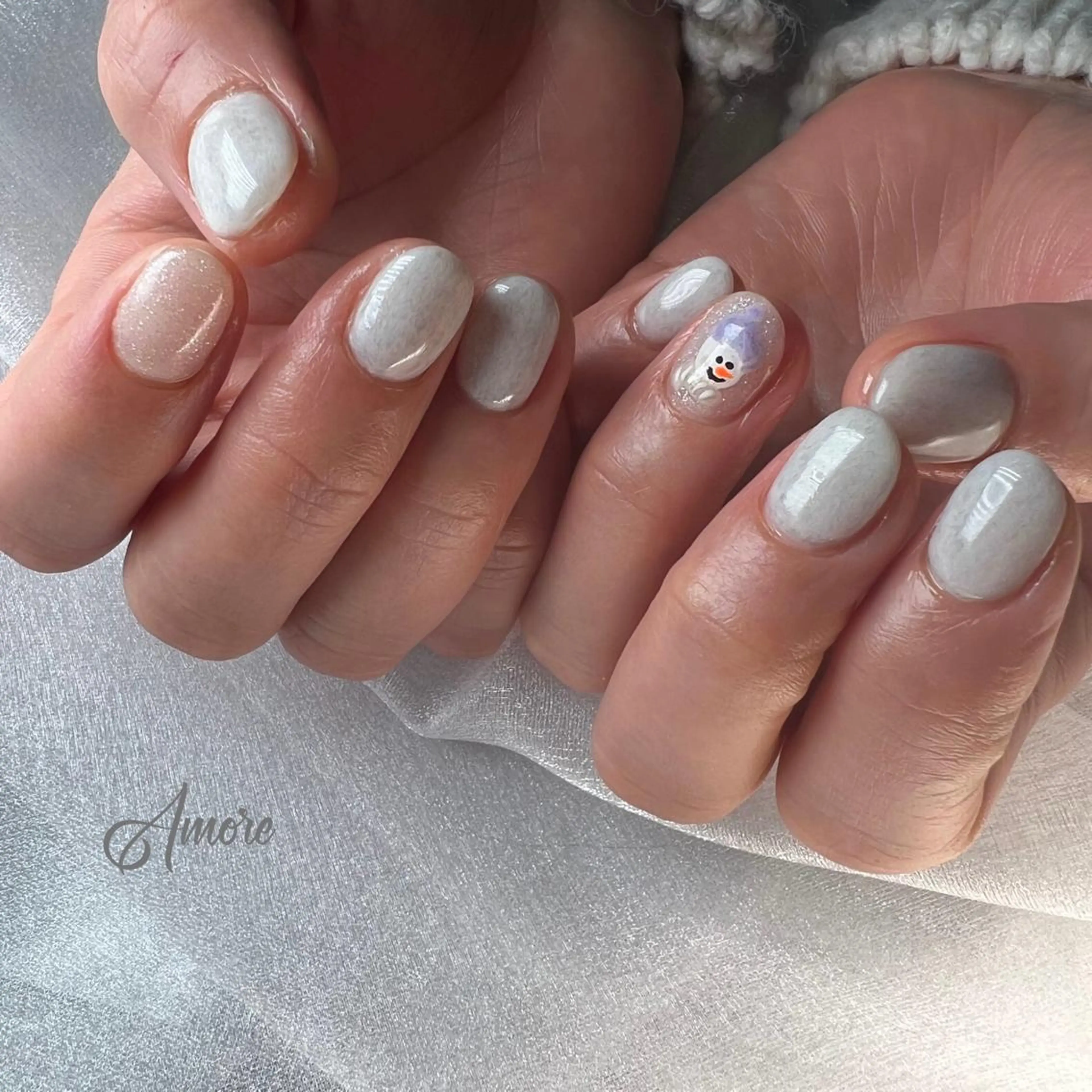 ネイル ジェルネイル ミラーネイル オフィスネイル パラジェル You kyehwaのネイルデザイン