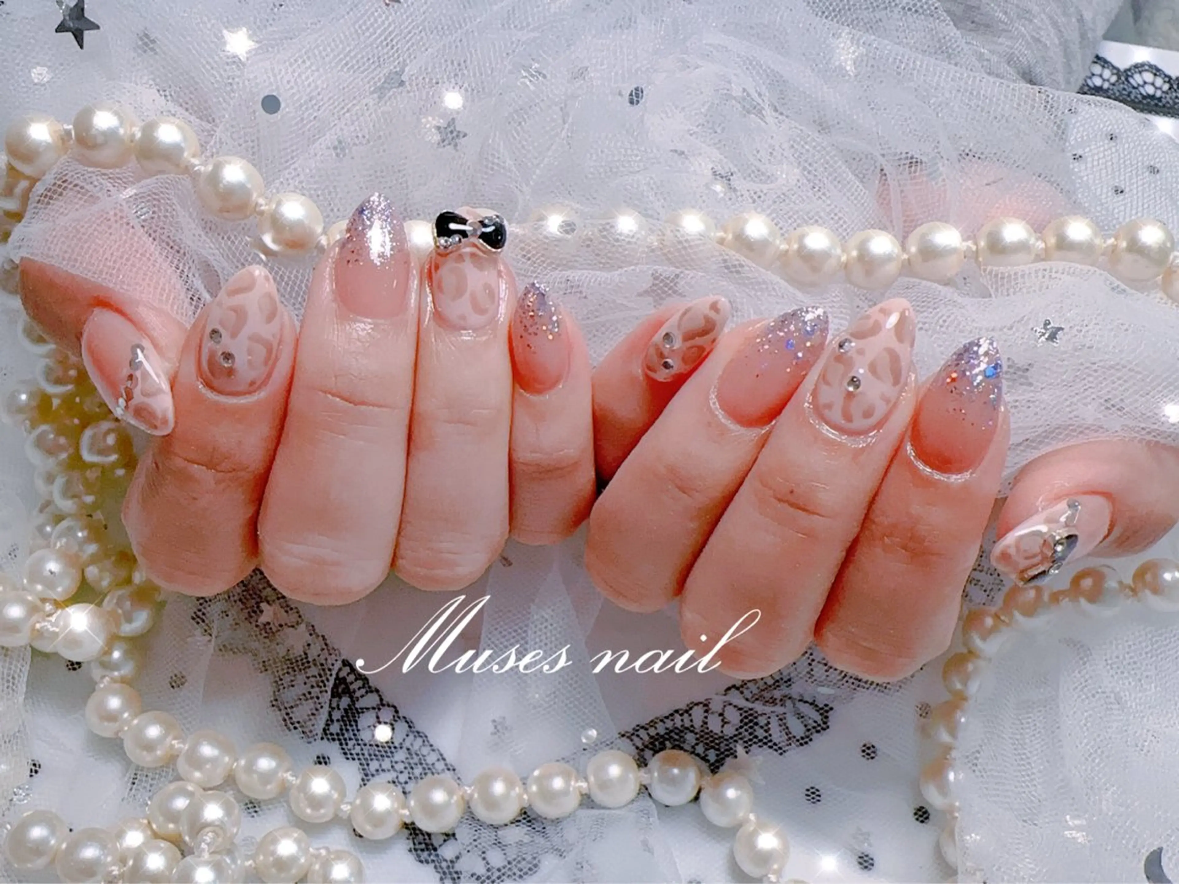 ネイル オーロラネイル チークネイル 長さ出し フットネイル フレンチネイル MUSES  NAIL  SALON所属・MUSES ネイルのネイルデザイン