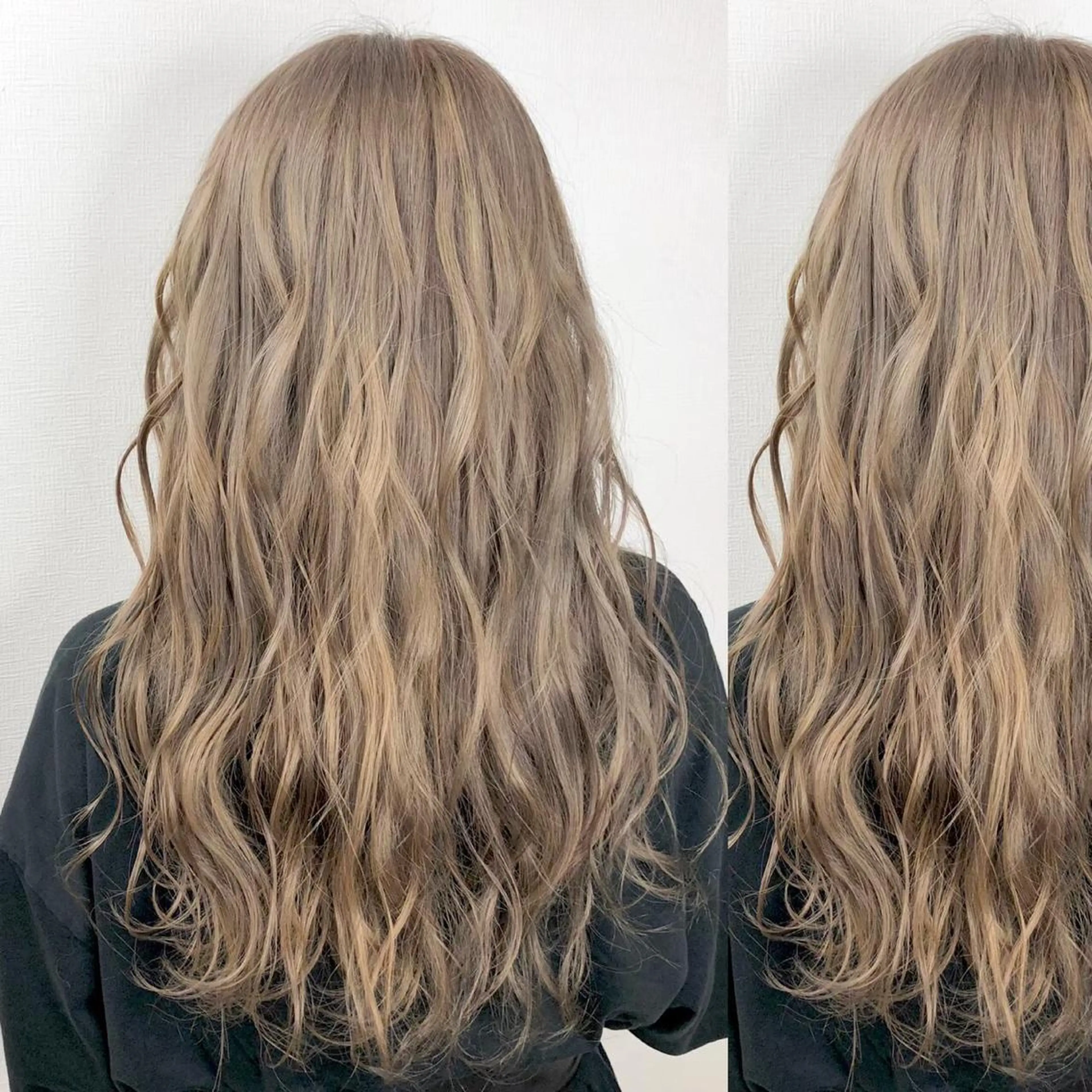 ミディアム カラー JuNブリーチに 縮毛矯正するプロのヘアスタイル