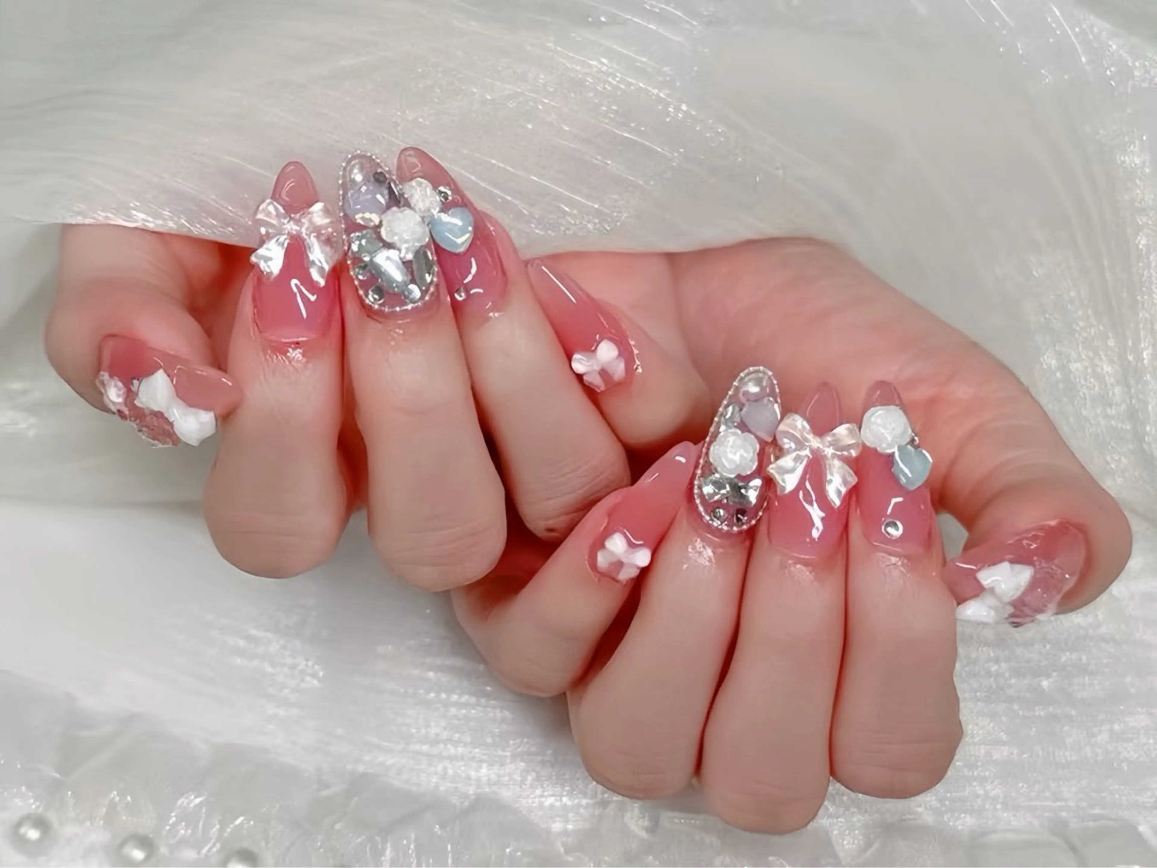 ネイル 長さ出し ジェルネイル 韓国ネイル マグネットネイル 持ち込み Egao Nail Salonのネイルデザイン