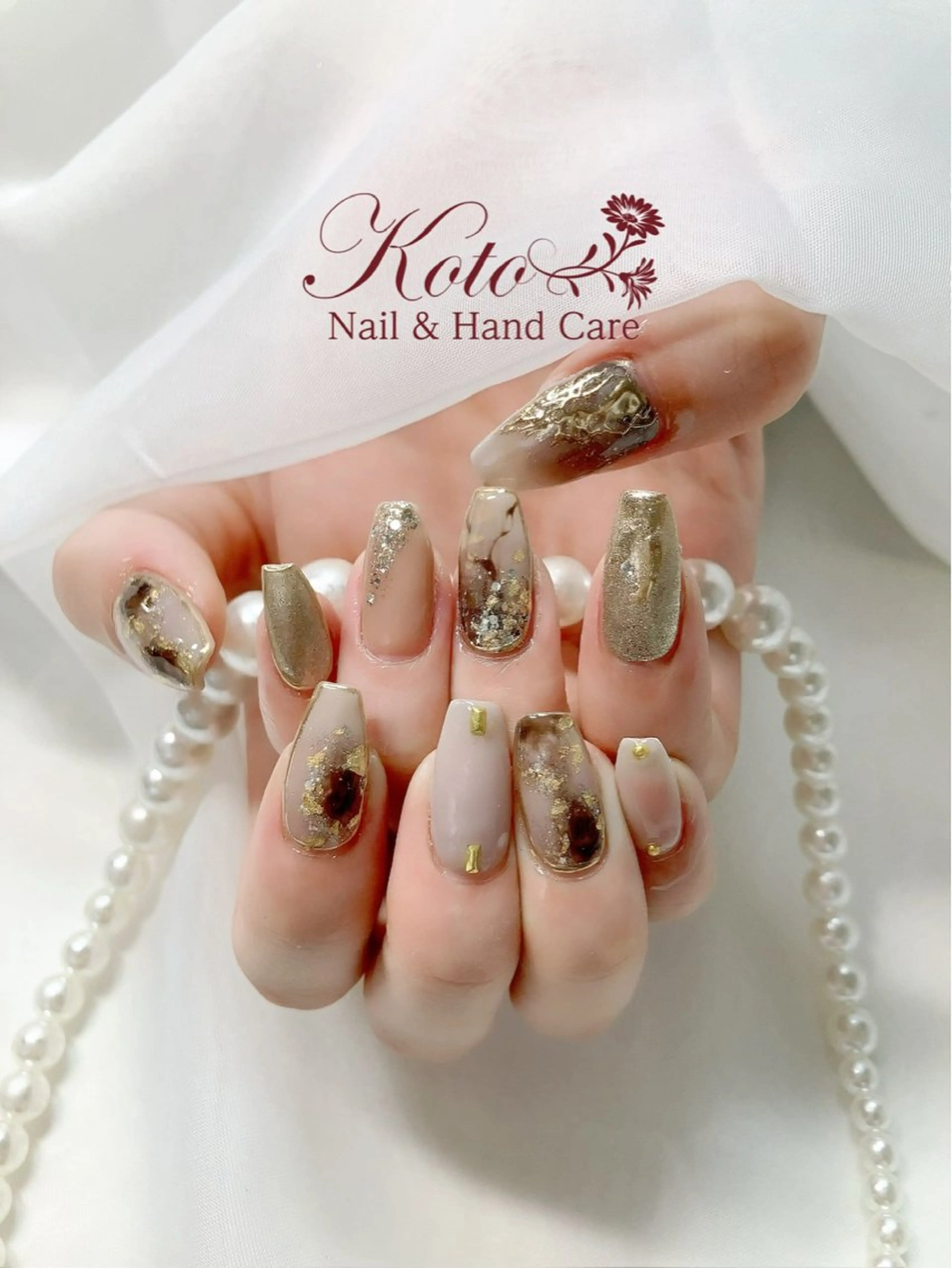 ネイル 長さ出し ジェルネイル 持ち込み ニュアンスネイル 赤色 ハンドネイル Nail Salon KOTOのネイルデザイン