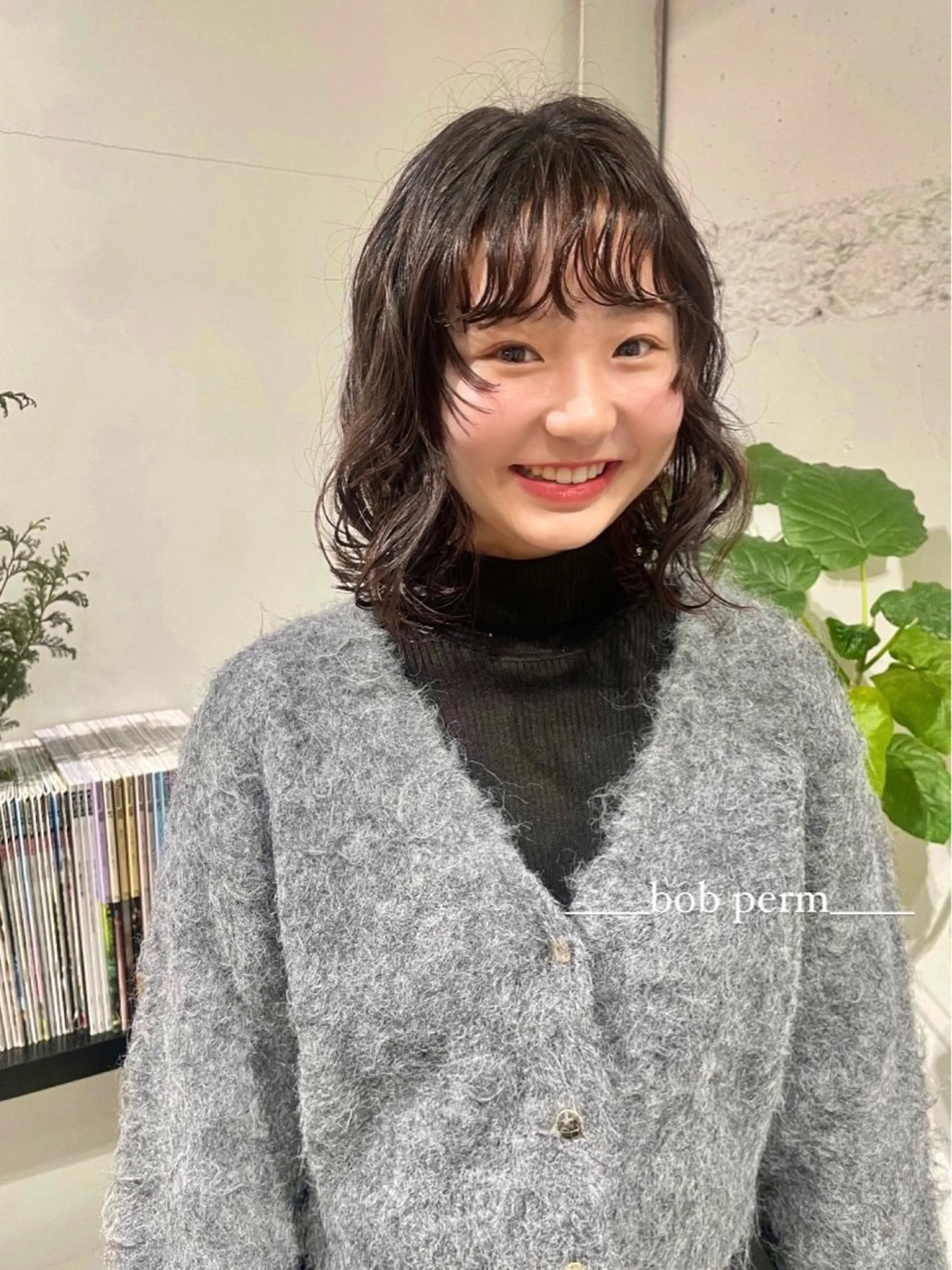 ミディアム パーマ ウルフ/似合わせ レイヤー/RIHOのヘアスタイル