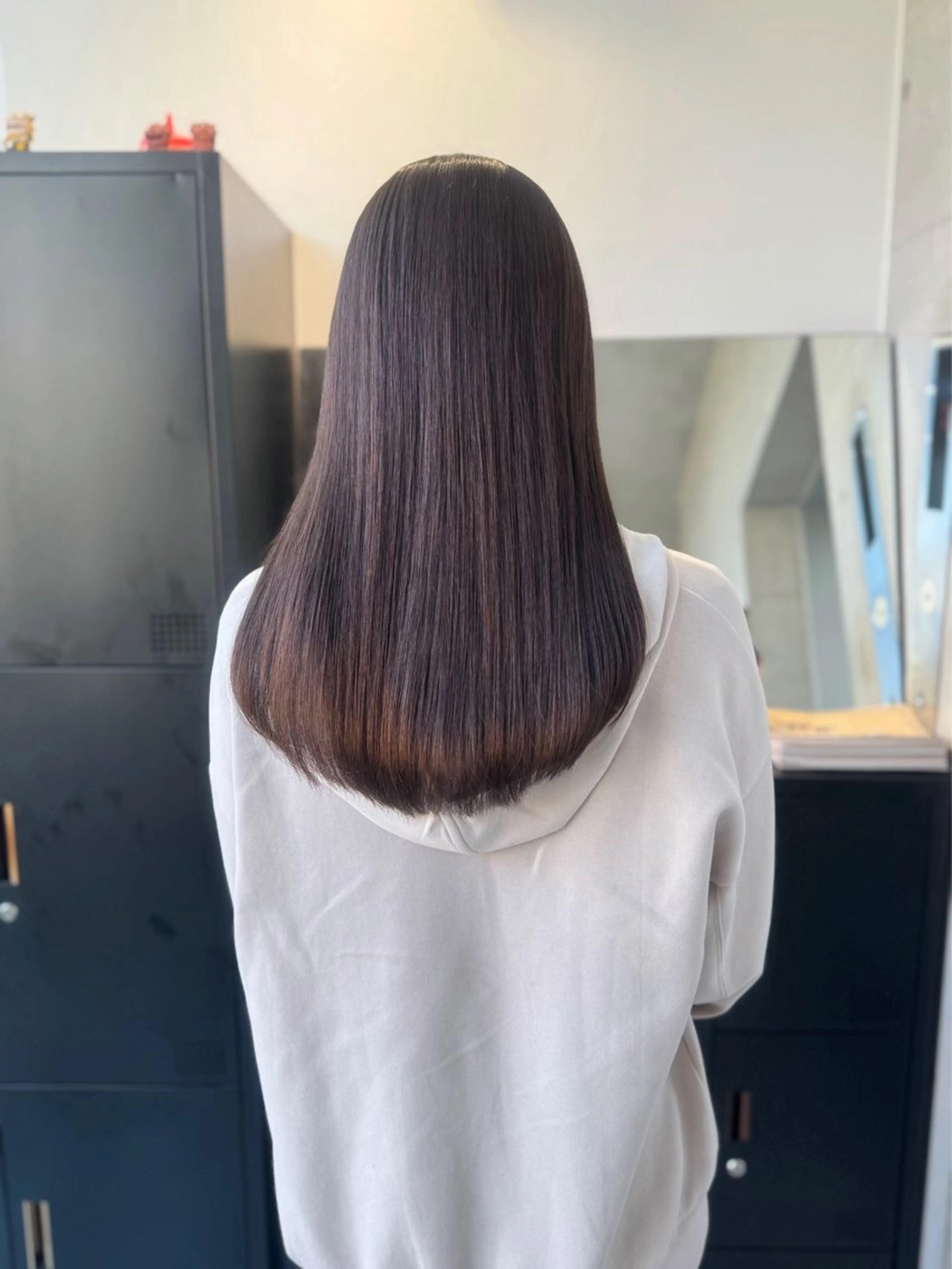 セミロング カラー パーマ ヘアアレンジ カット ヘアカラー トリートメント 透明感/オリーブ/ グレージュ/YUKAのヘアスタイル