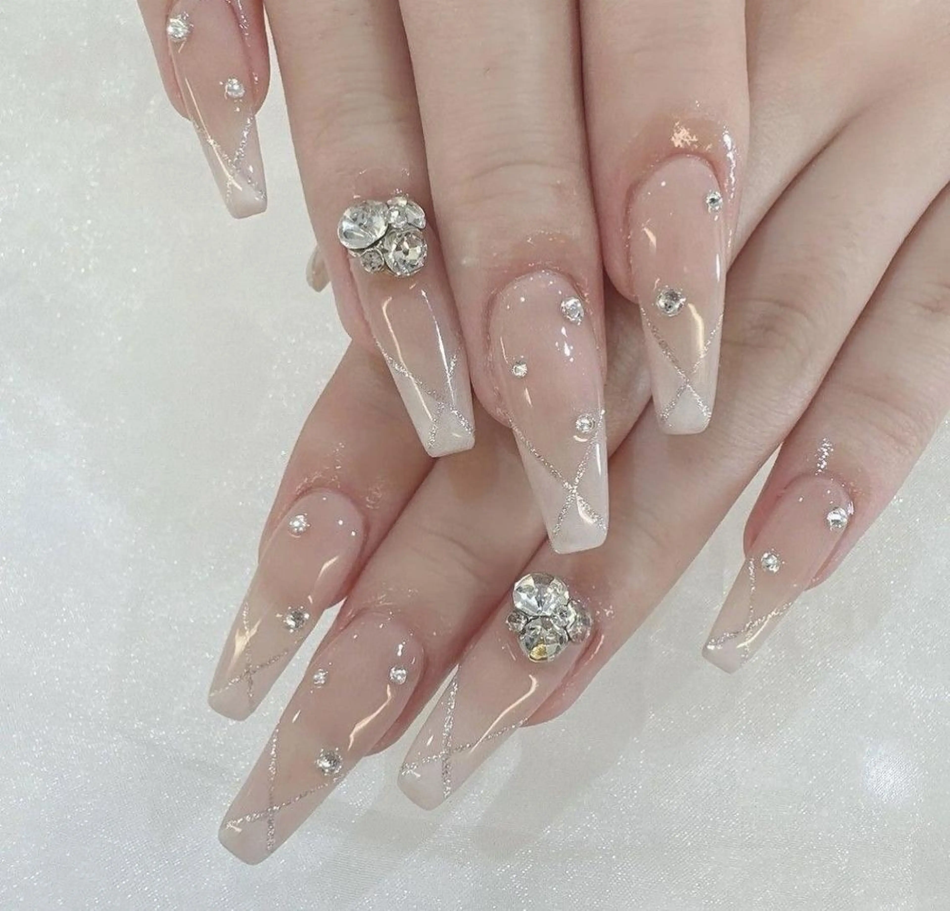 ネイル 長さ出し フレンチネイル グラデーション 卒業式 マグネットネイル ハンドネイル MIHANA NAILのネイルデザイン