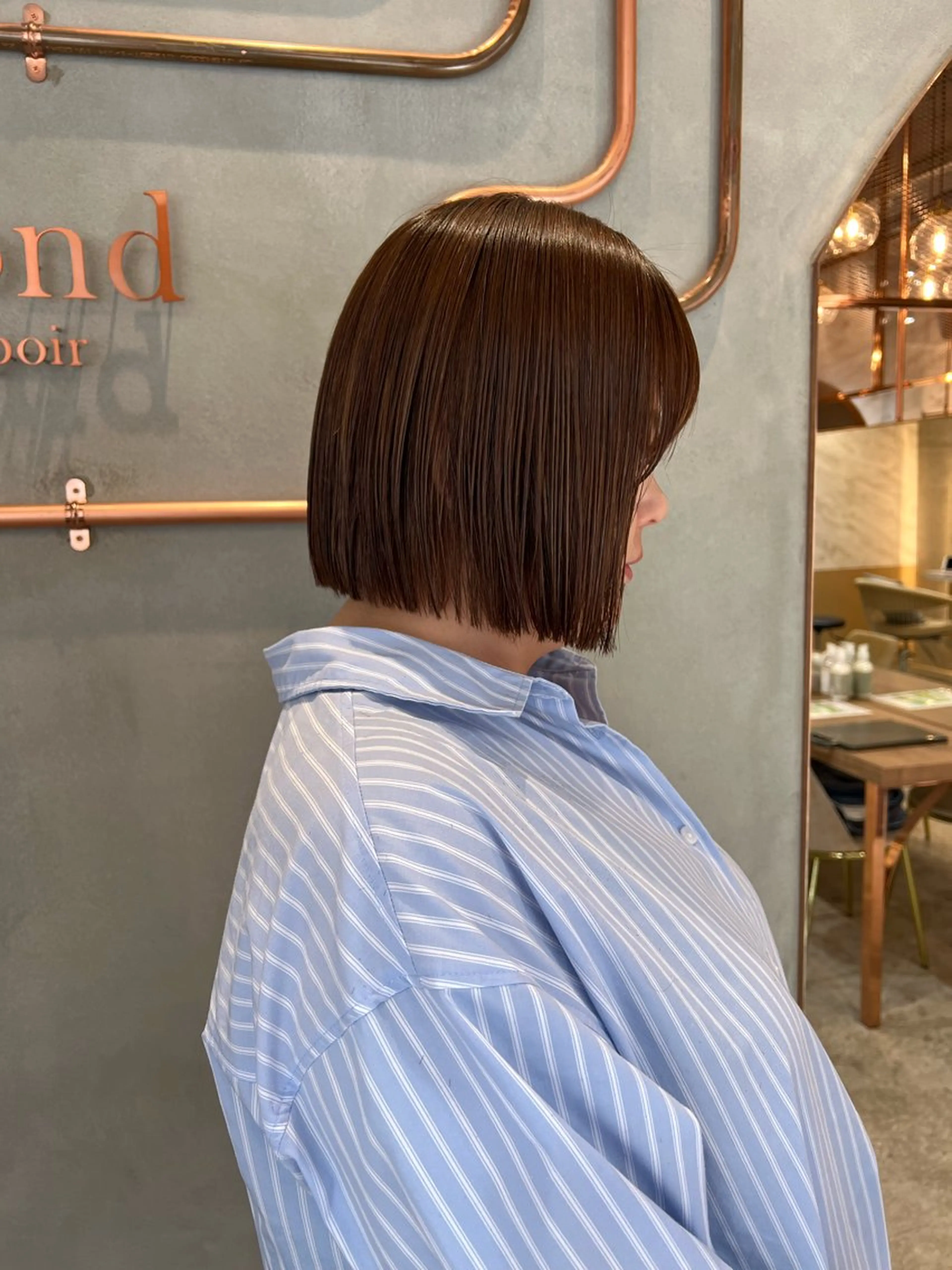 ショート カラー カット 縮毛矯正 トリートメント ボブ/巻ける縮毛矯正 /韓国レイヤーはなのヘアスタイル