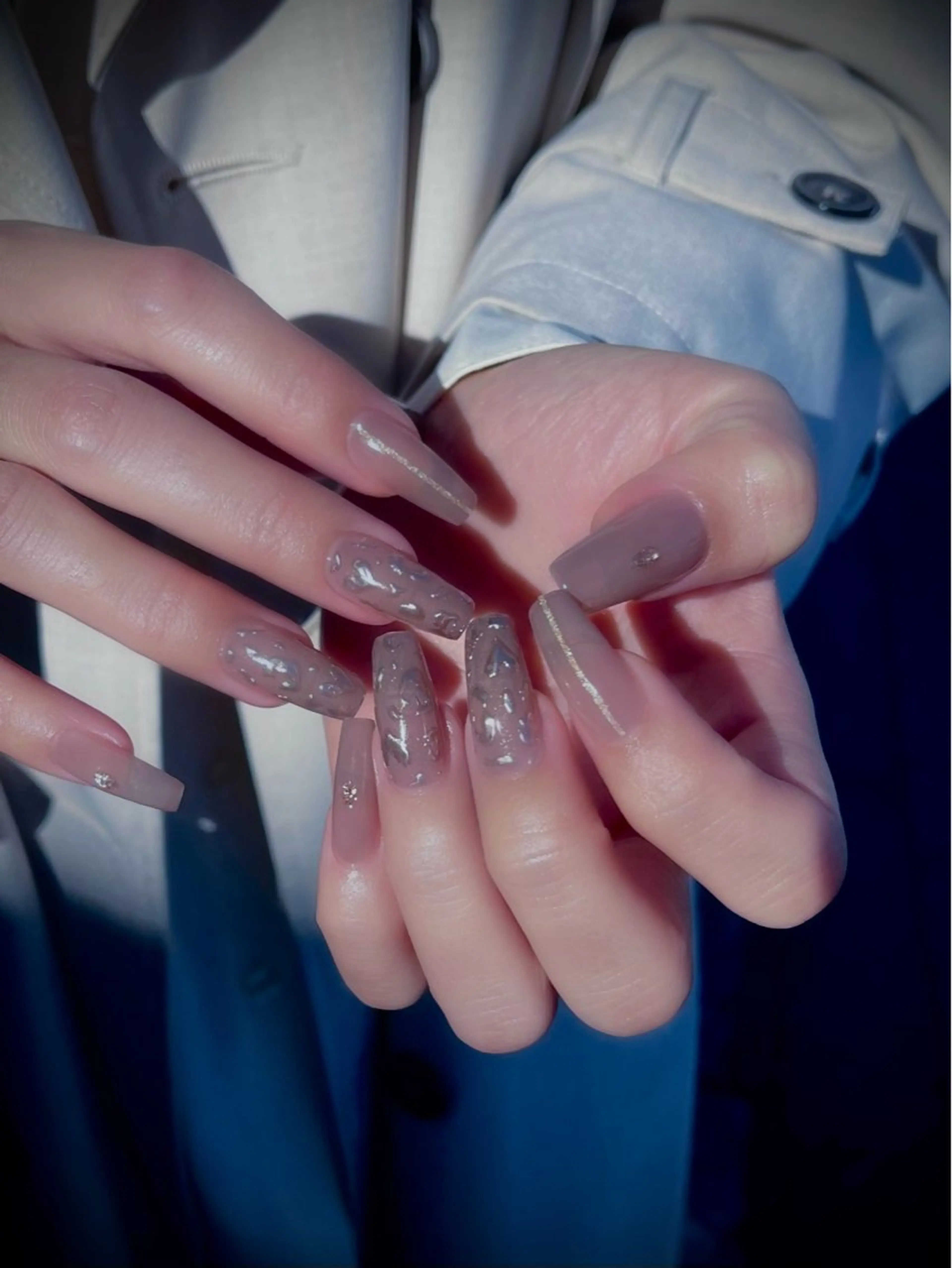 ネイル キラキラネイル マグネットネイル ワンカラーネイル スカルプネイル ワンホンネイル nine.🦋 YUKOのネイルデザイン