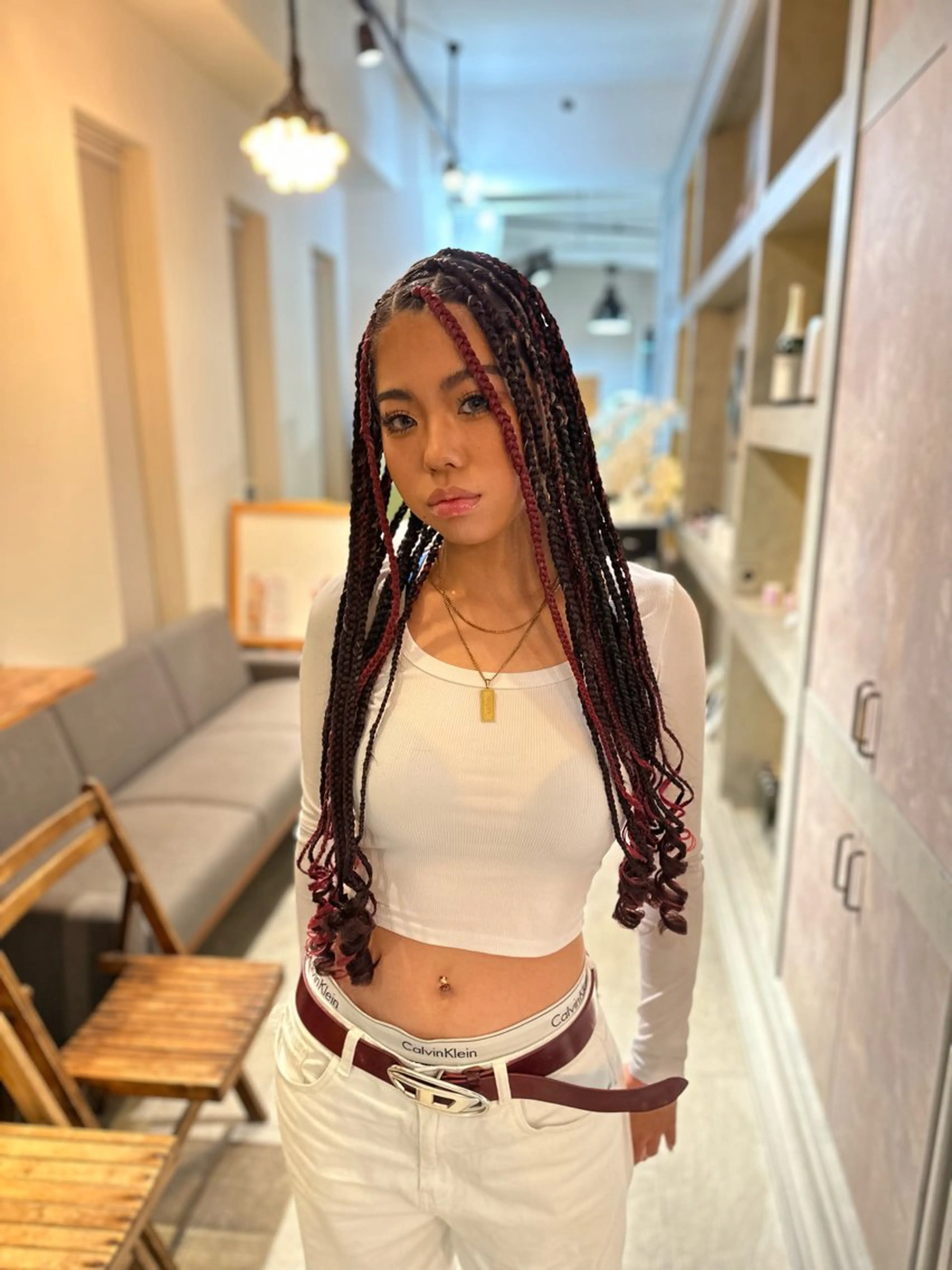 エクステ ヘアセット BRAIDS💎愛子 大人ハイライト💎のヘアスタイル