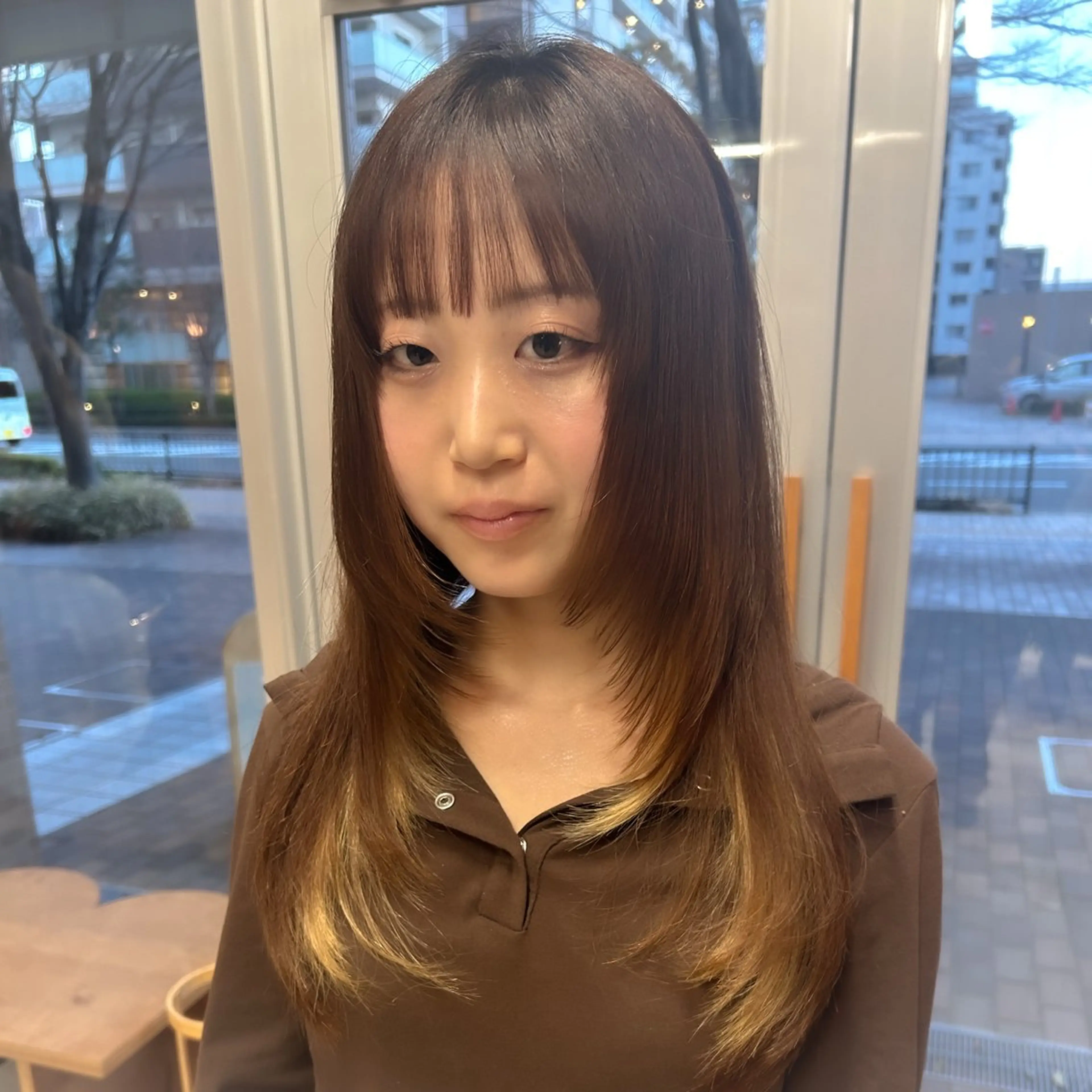 ミディアム カエデ🐬 カットカラーモデルのヘアスタイル