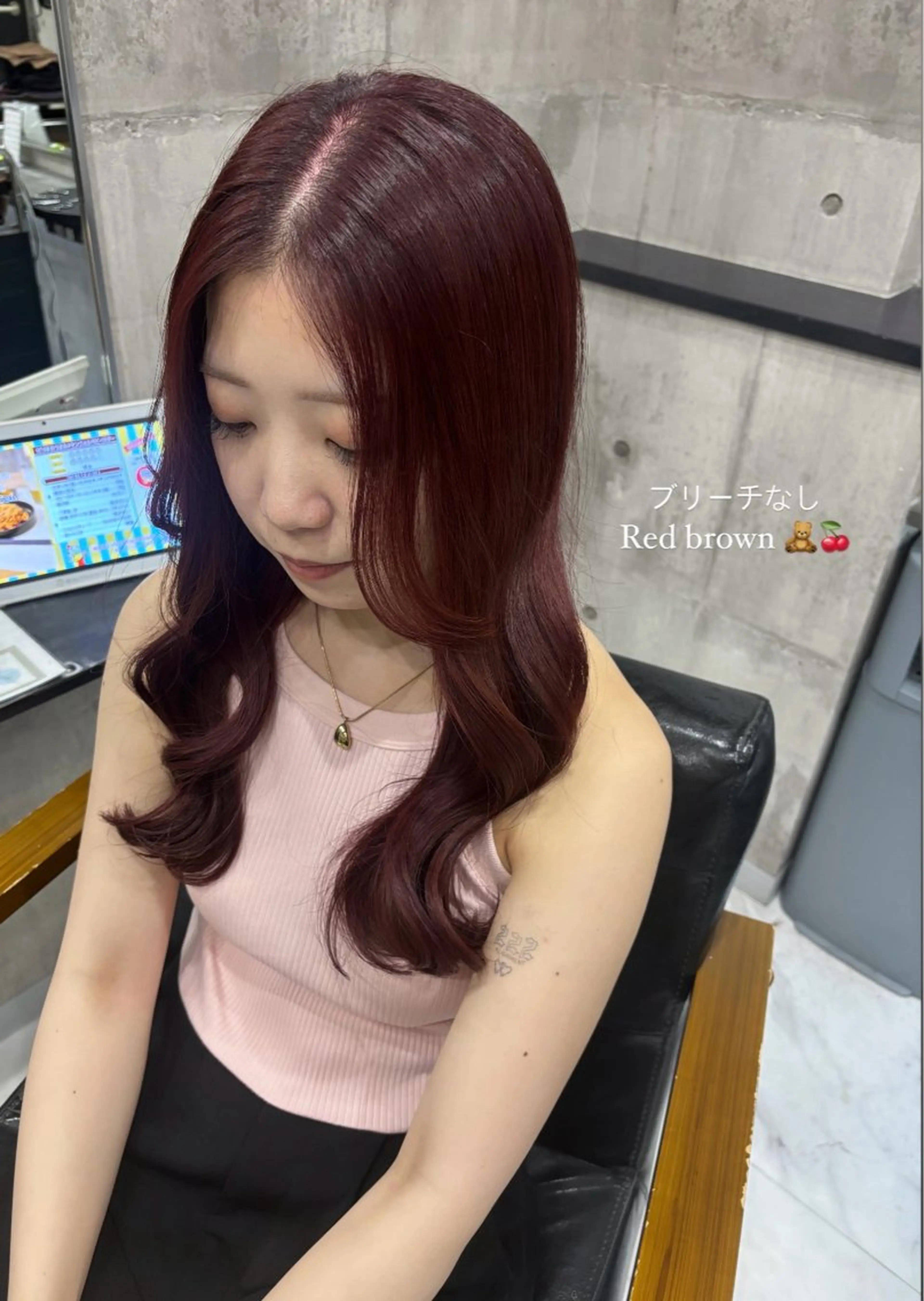 セミロング カラー ヘアアレンジ 顔周りカット 韓国風ヘア レイヤーカット ♡🎀垢抜け透明感 カラーaomi🐇♡のヘアスタイル
