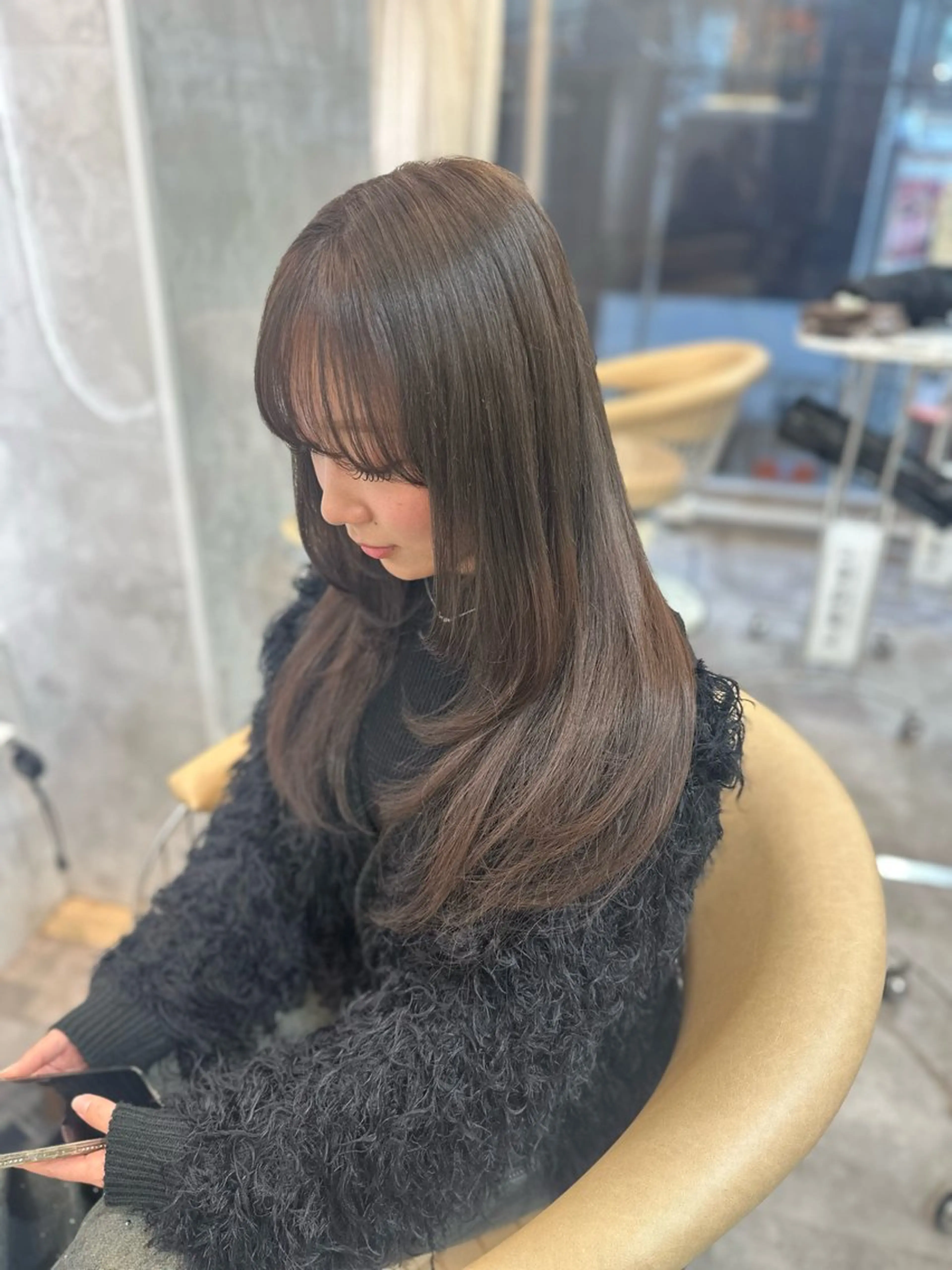 セミロング ヘアカラー SIGMA latte所属・畑中 夢のヘアスタイル
