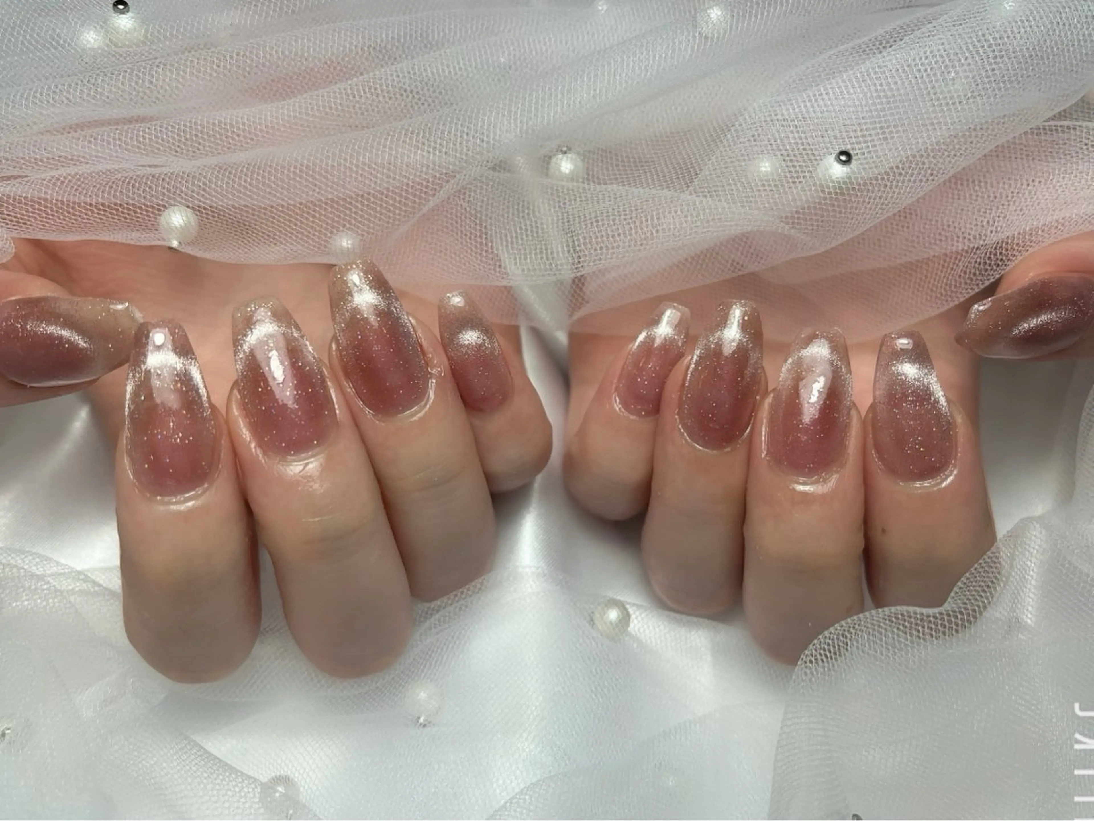 ネイル フレンチネイル マグネットフレンチ ハンドネイル peTiT sayakaのネイルデザイン