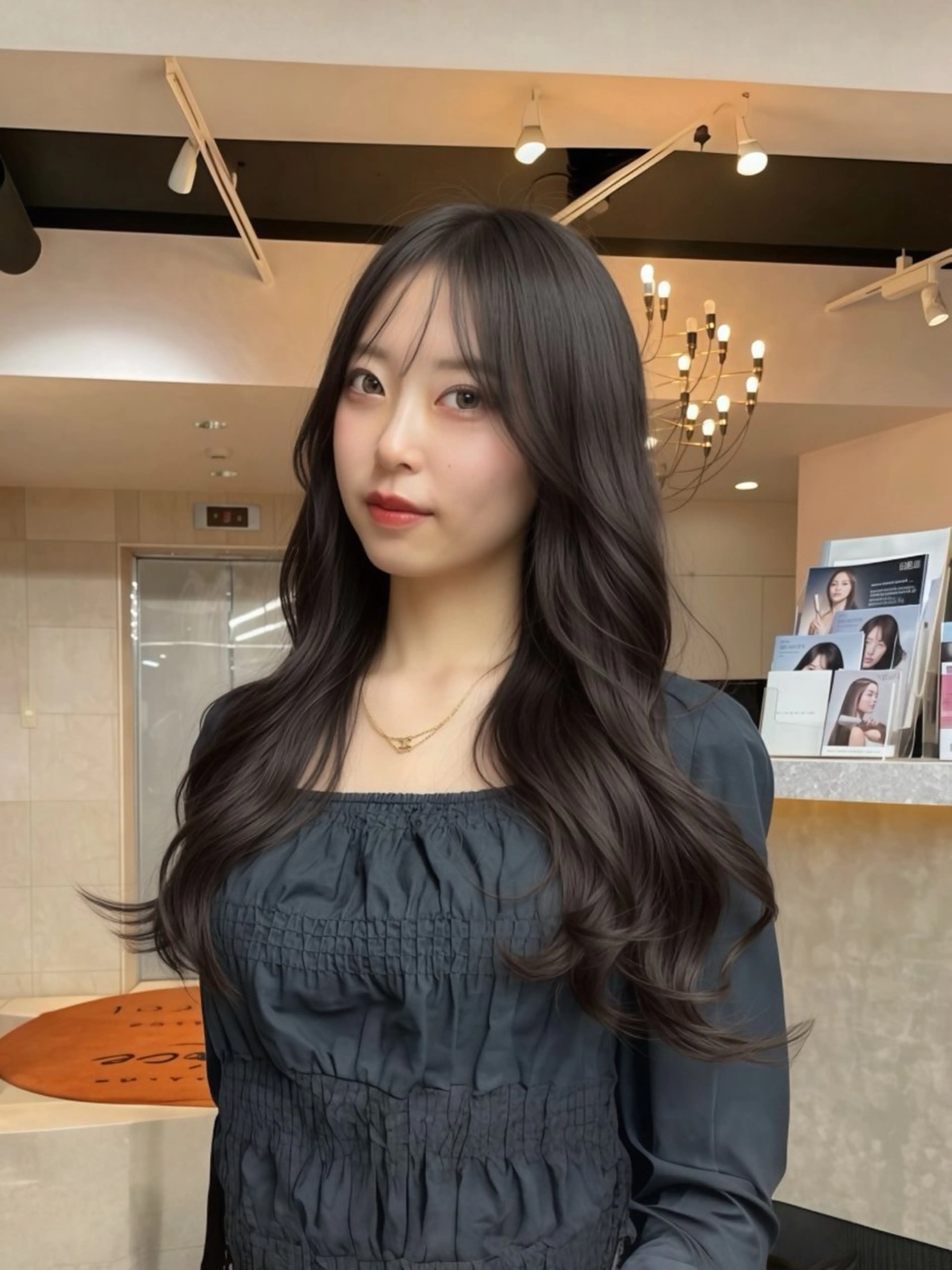 ロング カラー カット ヘアカラー トリートメント 韓国/レイヤー/ 透明感🩶ひかる🩶のヘアスタイル