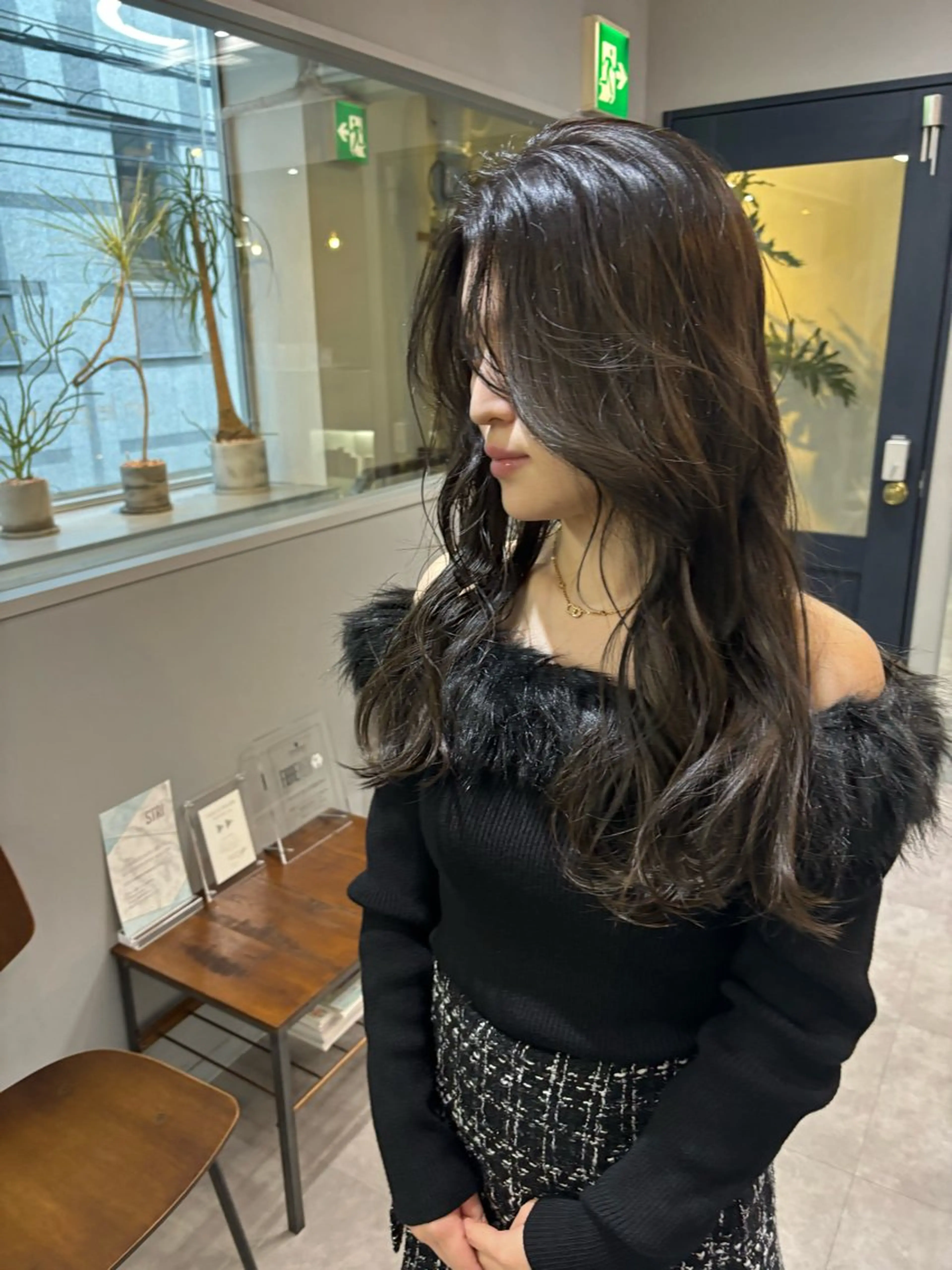 セミロング カラー ヘアアレンジ きよはらちさき🍑 柔らかカラー🌱🫧のヘアスタイル