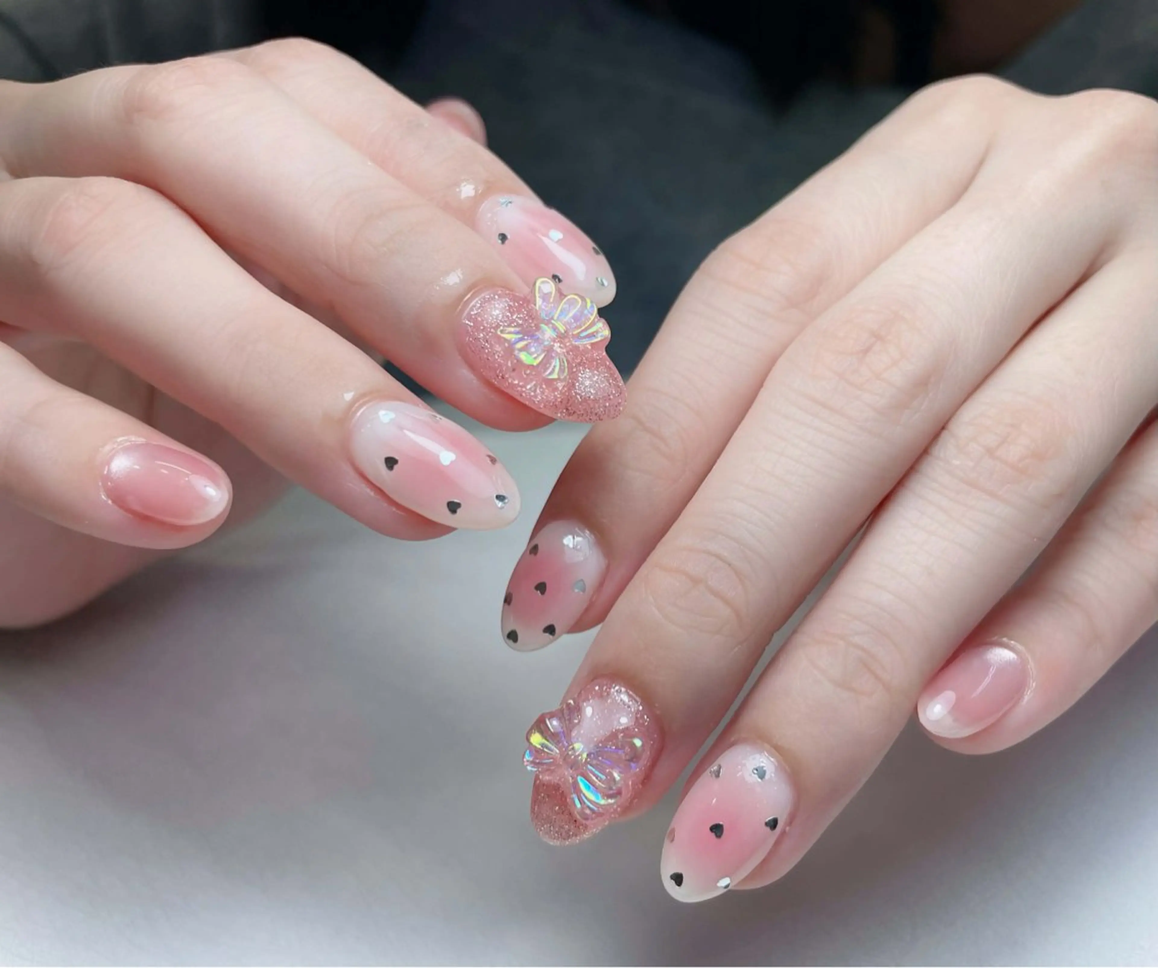 ネイル アートネイル 長さ出し フレンチネイル ジェルネイル ガーリー ハンドネイル 中野駅から2分 MEO NAILのネイルデザイン