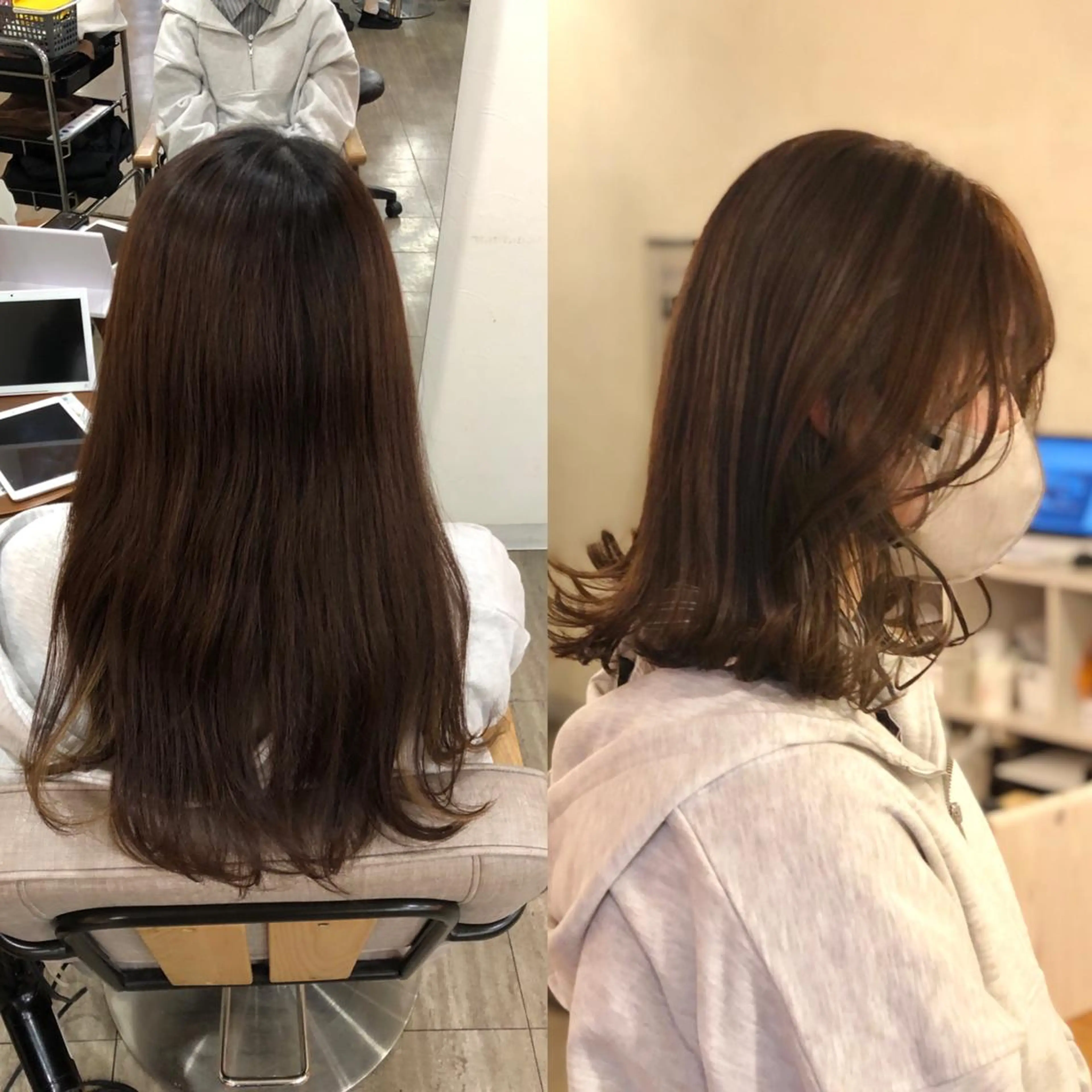 ミディアム 艶カラー🩵💛 NANAのヘアスタイル