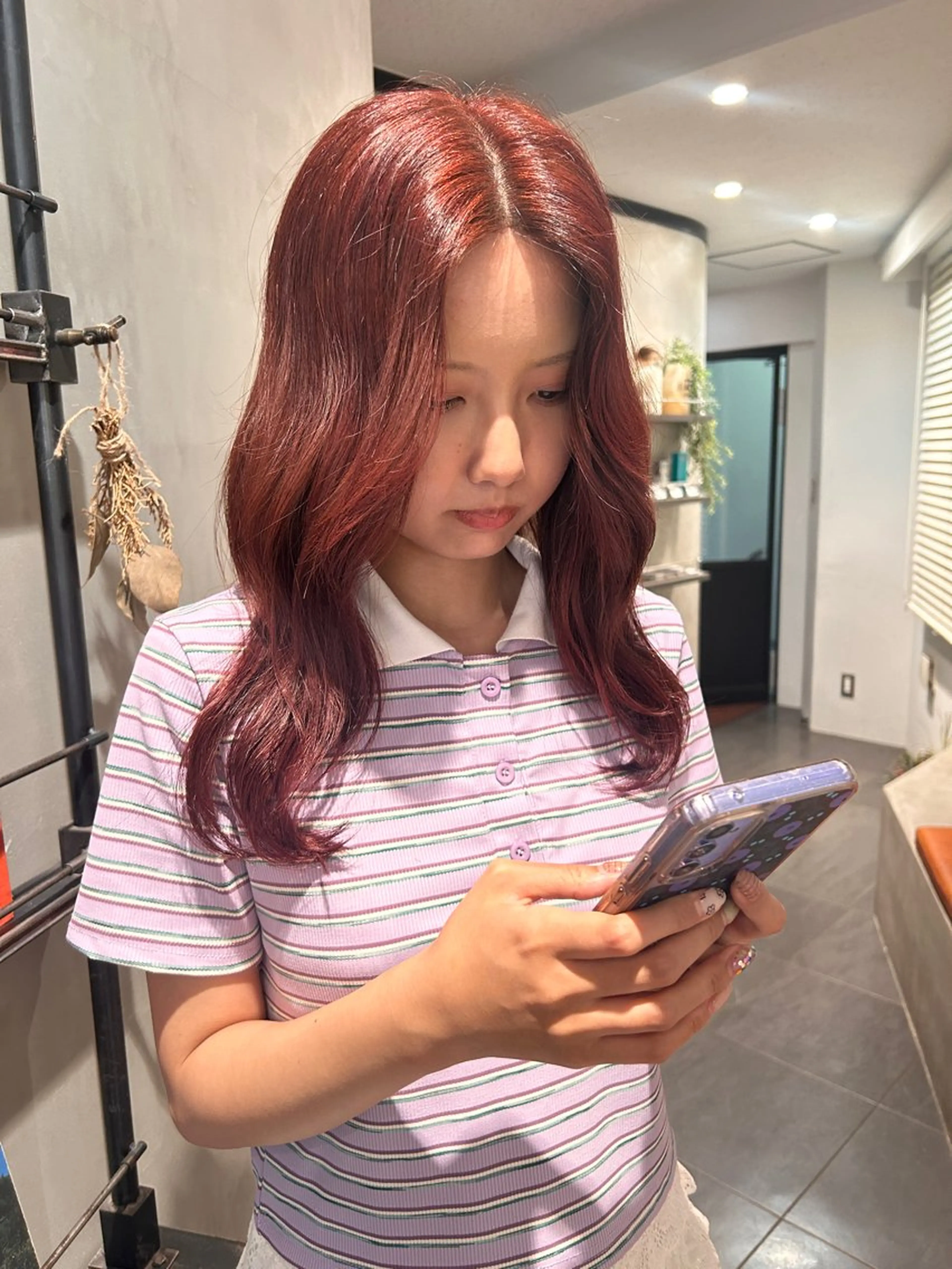 セミロング カラー ブリーチ ダブルカラー ブリーチなしカラー ピンクカラー ヘアカラー トリートメント オタク救済🎀 可愛いに特化 ゆうなのヘアスタイル