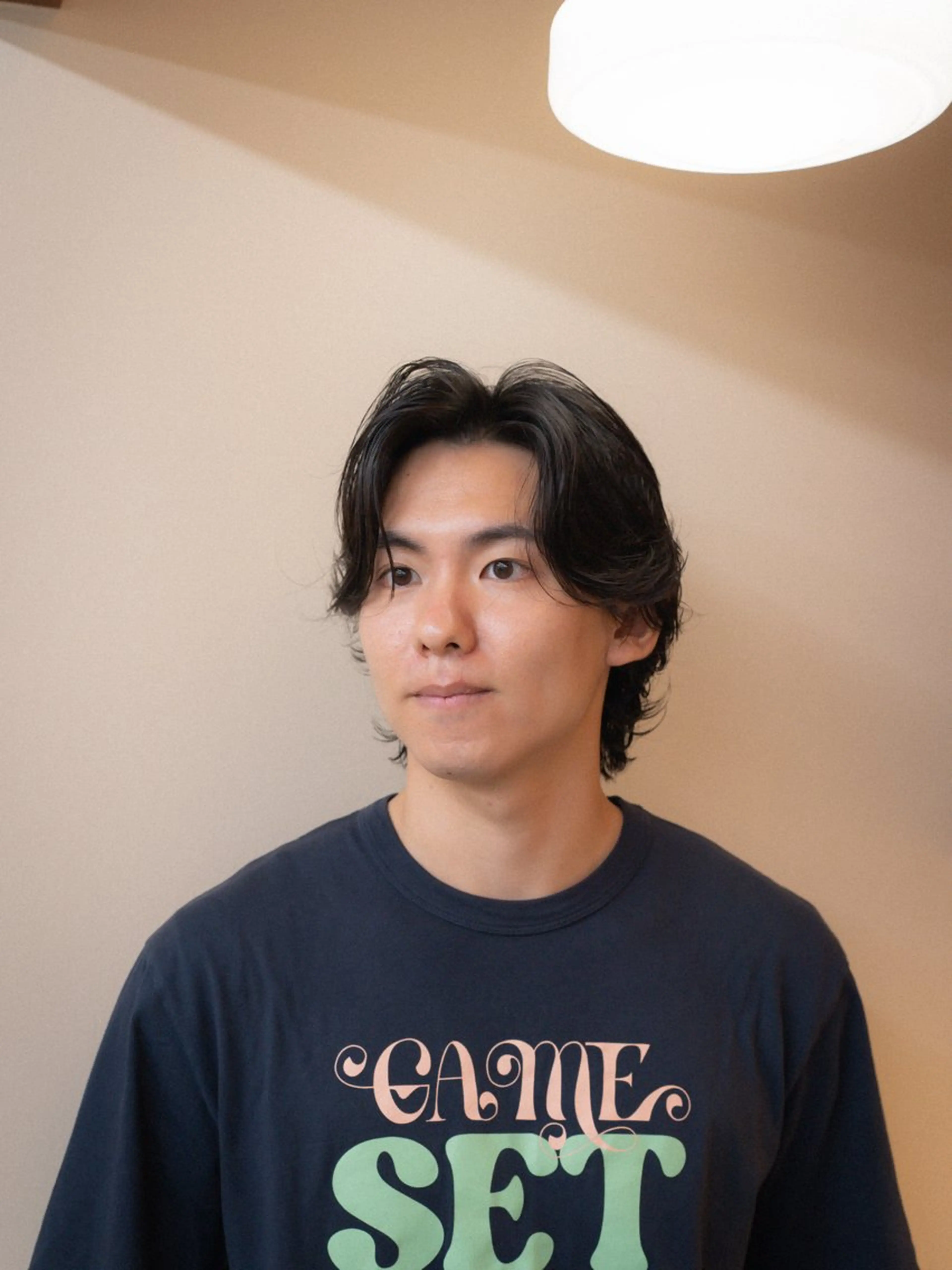 ミディアム カラー パーマ メンズ ミディアムパーマ メンズパーマ カット パーマ 🔗メンズサロン🔗 Kieのヘアスタイル