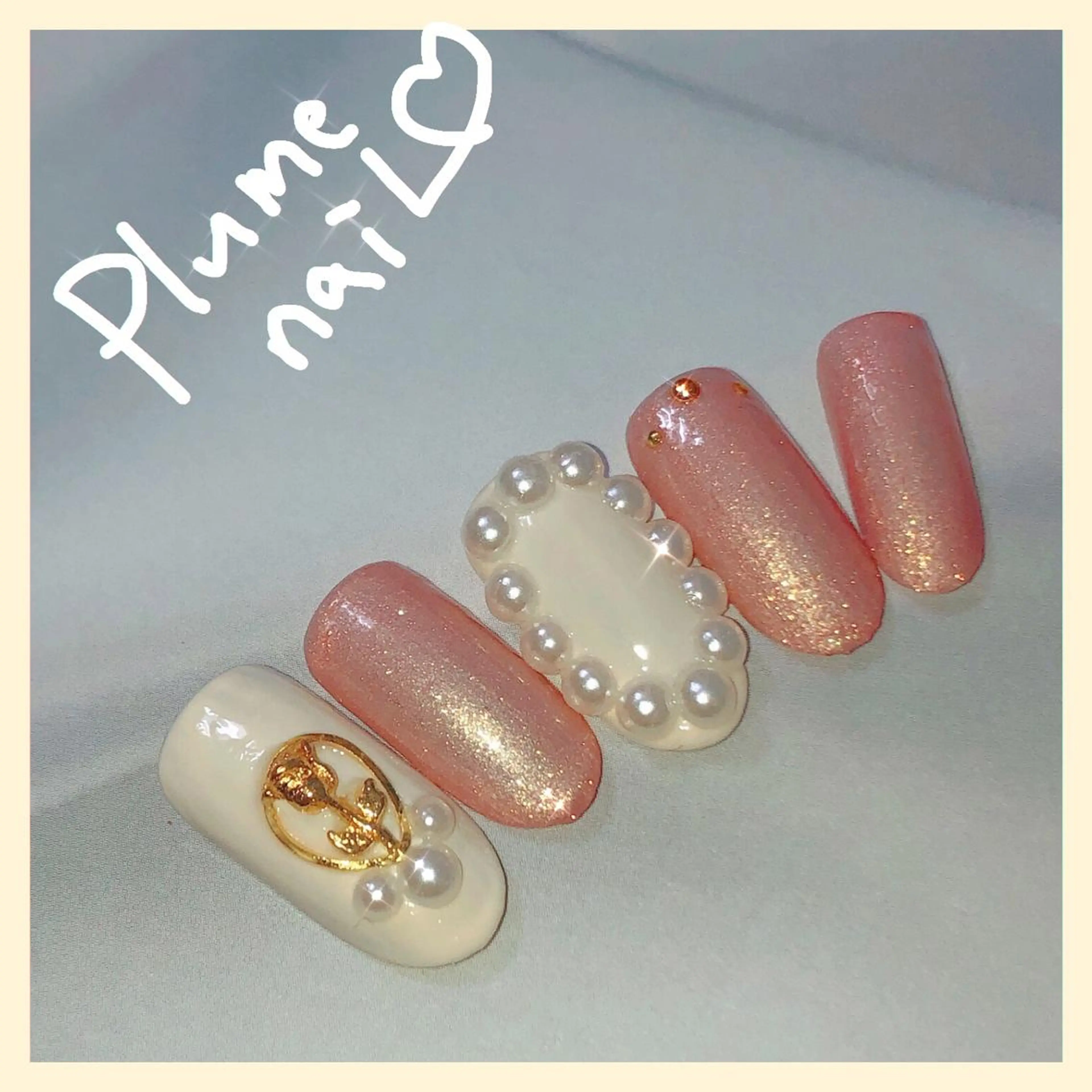 ネイル ガーリー 韓国ネイル ブライダルネイル 冬ネイル クリスマス plume nail ☆韓国ネイルのネイルデザイン