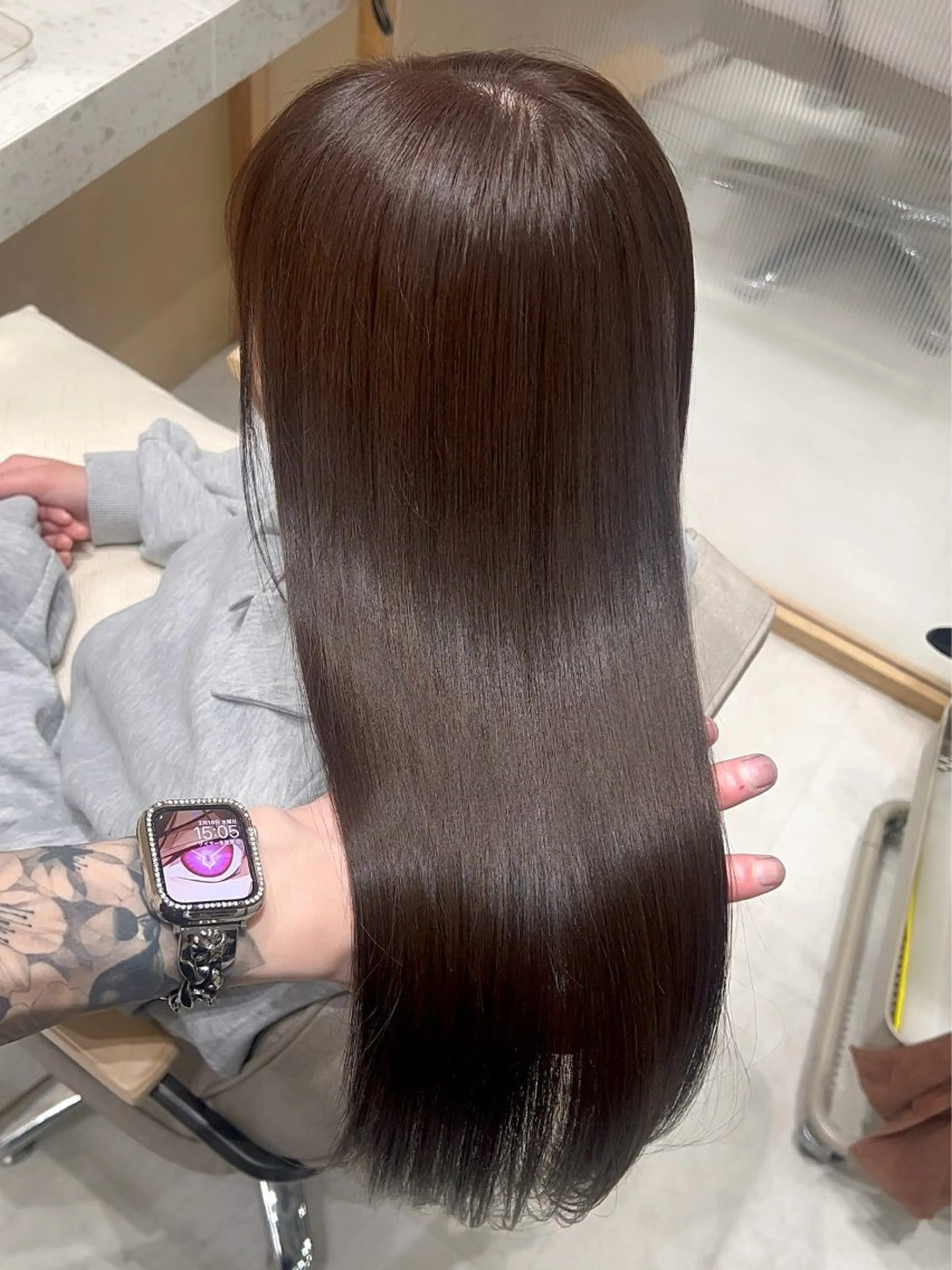 ロング アッシュ アッシュグレー アッシュグレージュ ケアカラー 髪質改善 カット ヘアカラー トリートメント 💎髪質改善/艶髪 💎mizuki💎のヘアスタイル