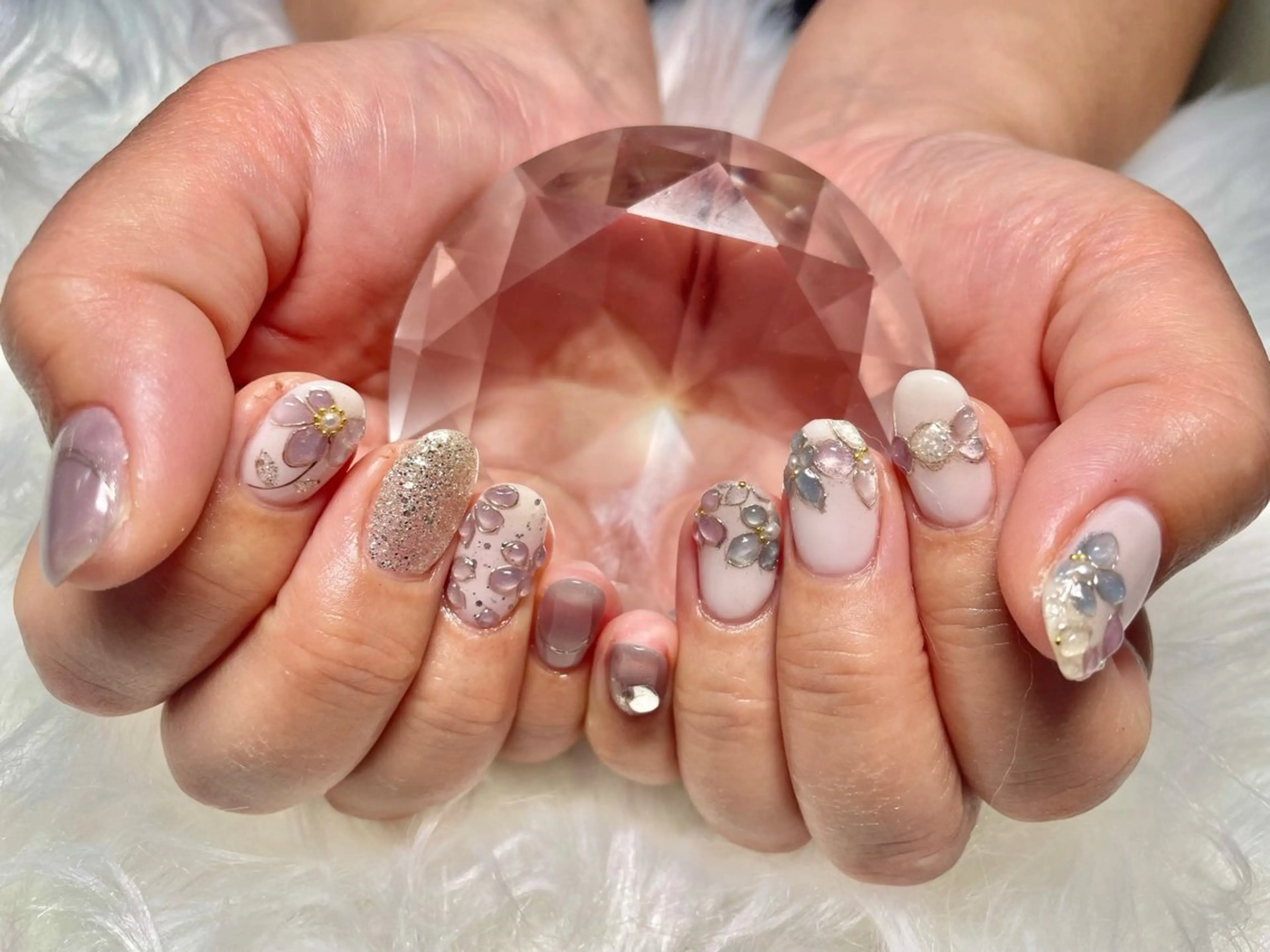 【ハンド≫オフ有り】持込みアート(150分)コース。アート両手計8​〜​10本目安。オフの時間含め、計180分の施術時間。の写真